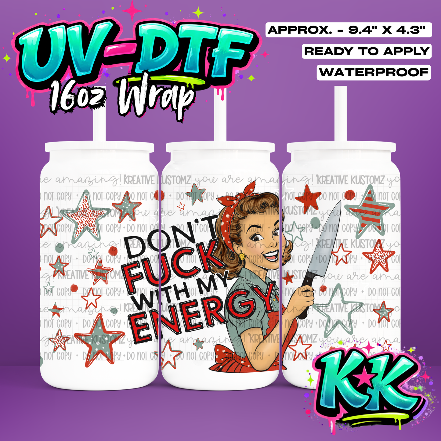 6609 | UV DTF Cup Wrap for 16oz Libbey Glass