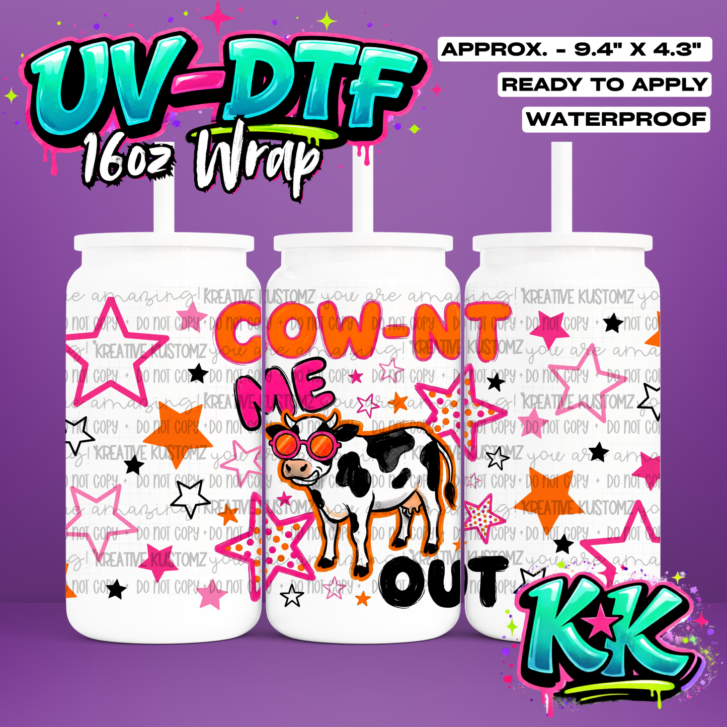 6611 | UV DTF Cup Wrap for 16oz Libbey Glass