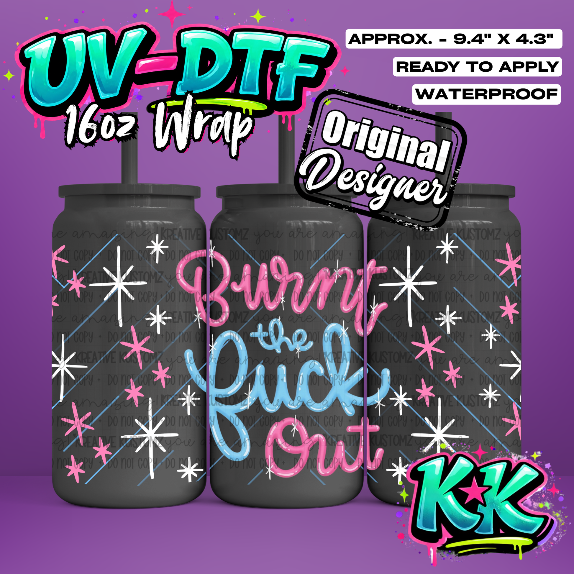 6612 | UV DTF Cup Wrap for 16oz Libbey Glass