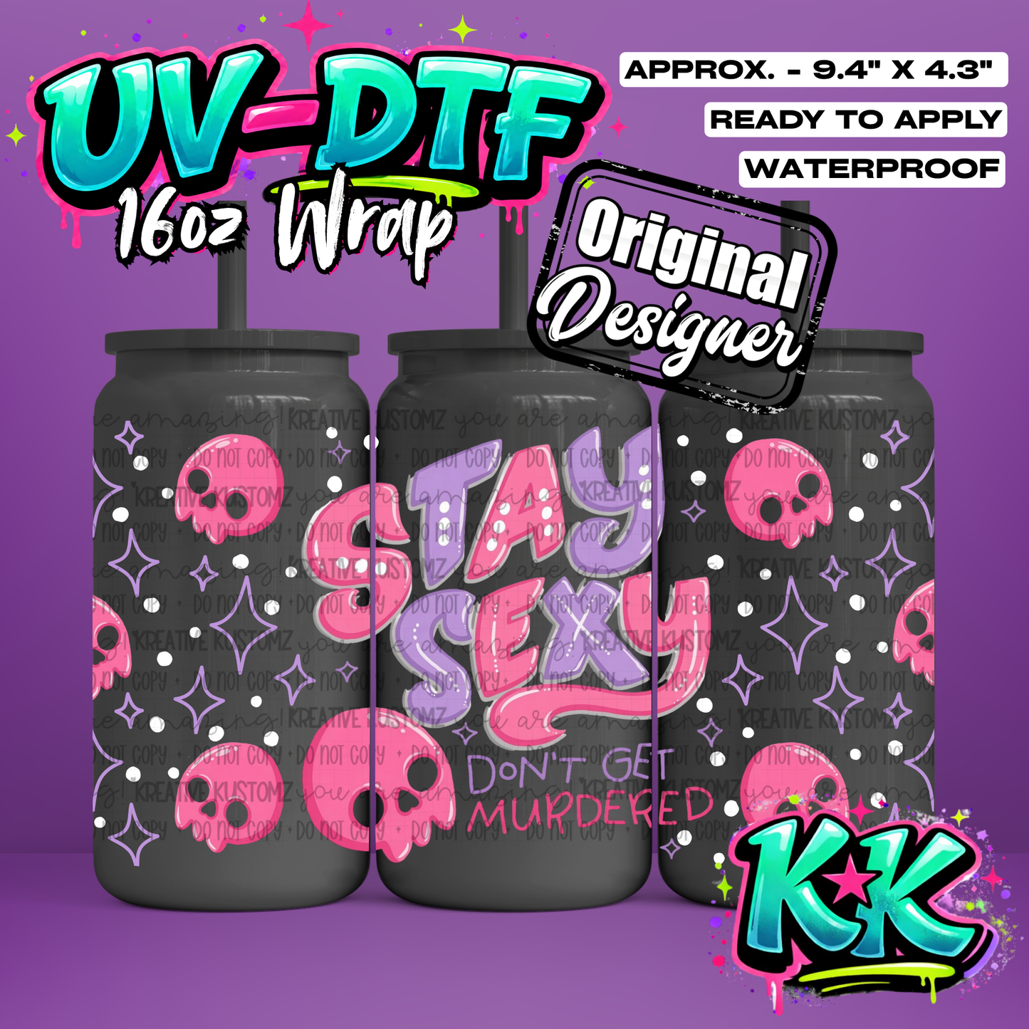 6615 | UV DTF Cup Wrap for 16oz Libbey Glass