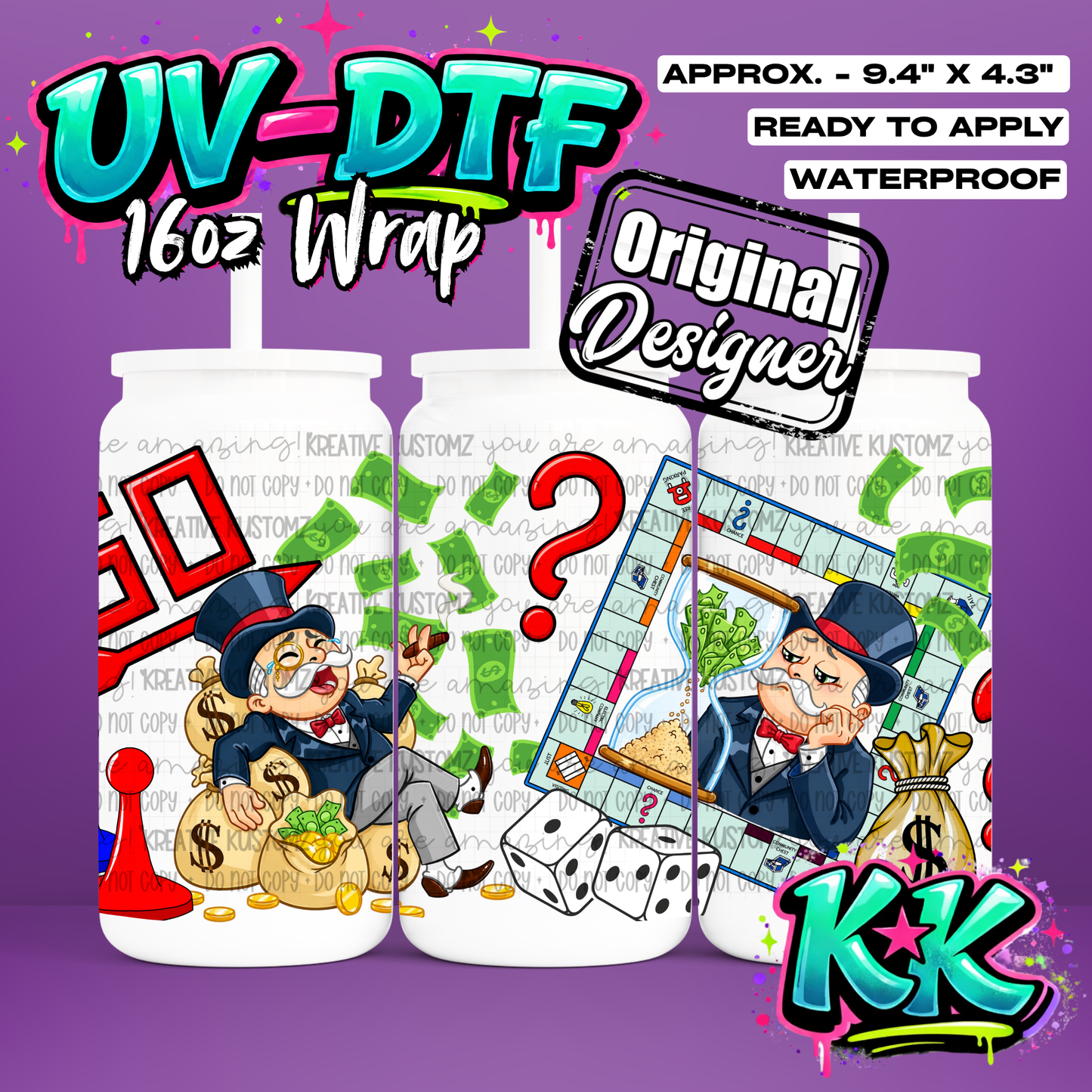 6619 | UV DTF Cup Wrap for 16oz Libbey Glass