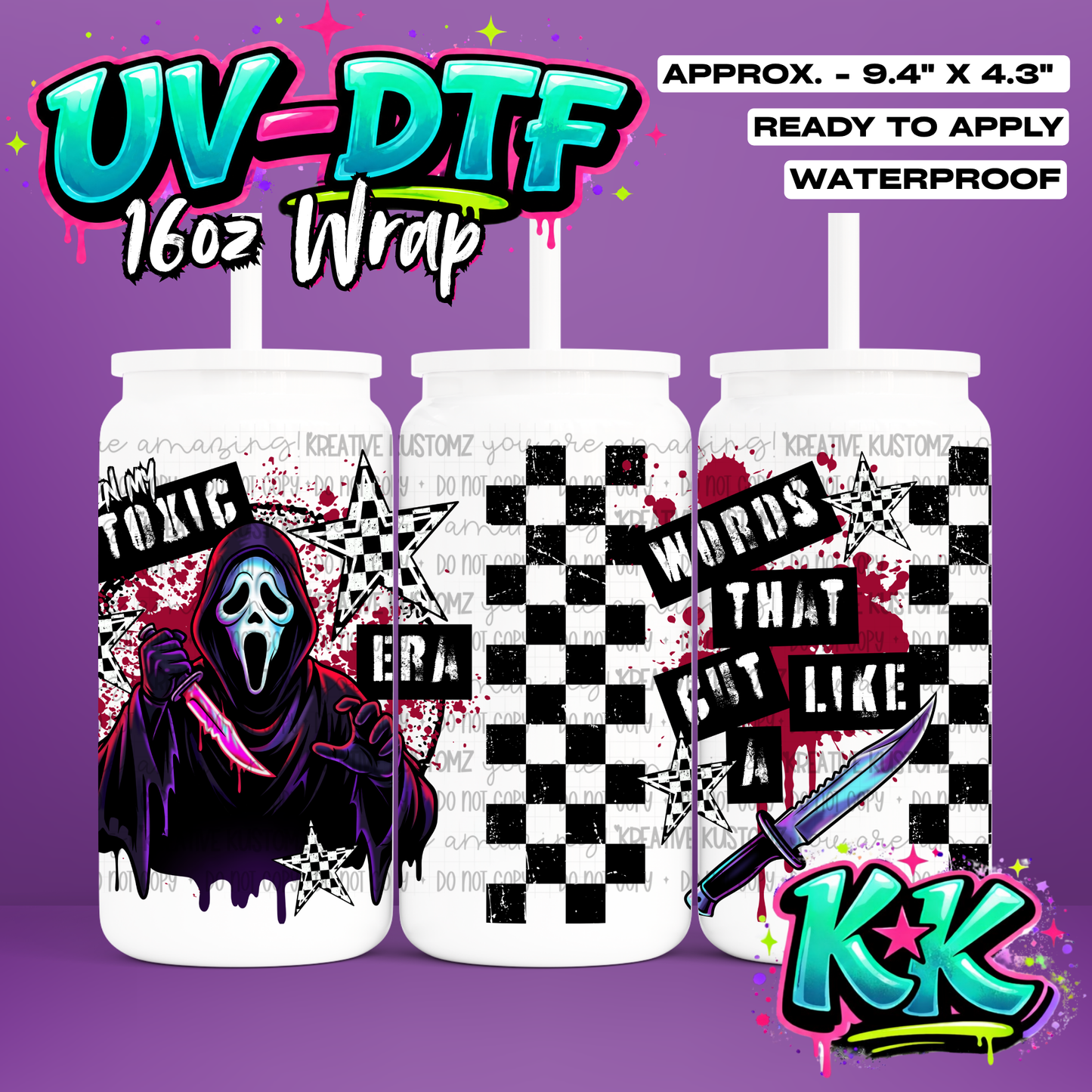 6630 | UV DTF Cup Wrap for 16oz Libbey Glass