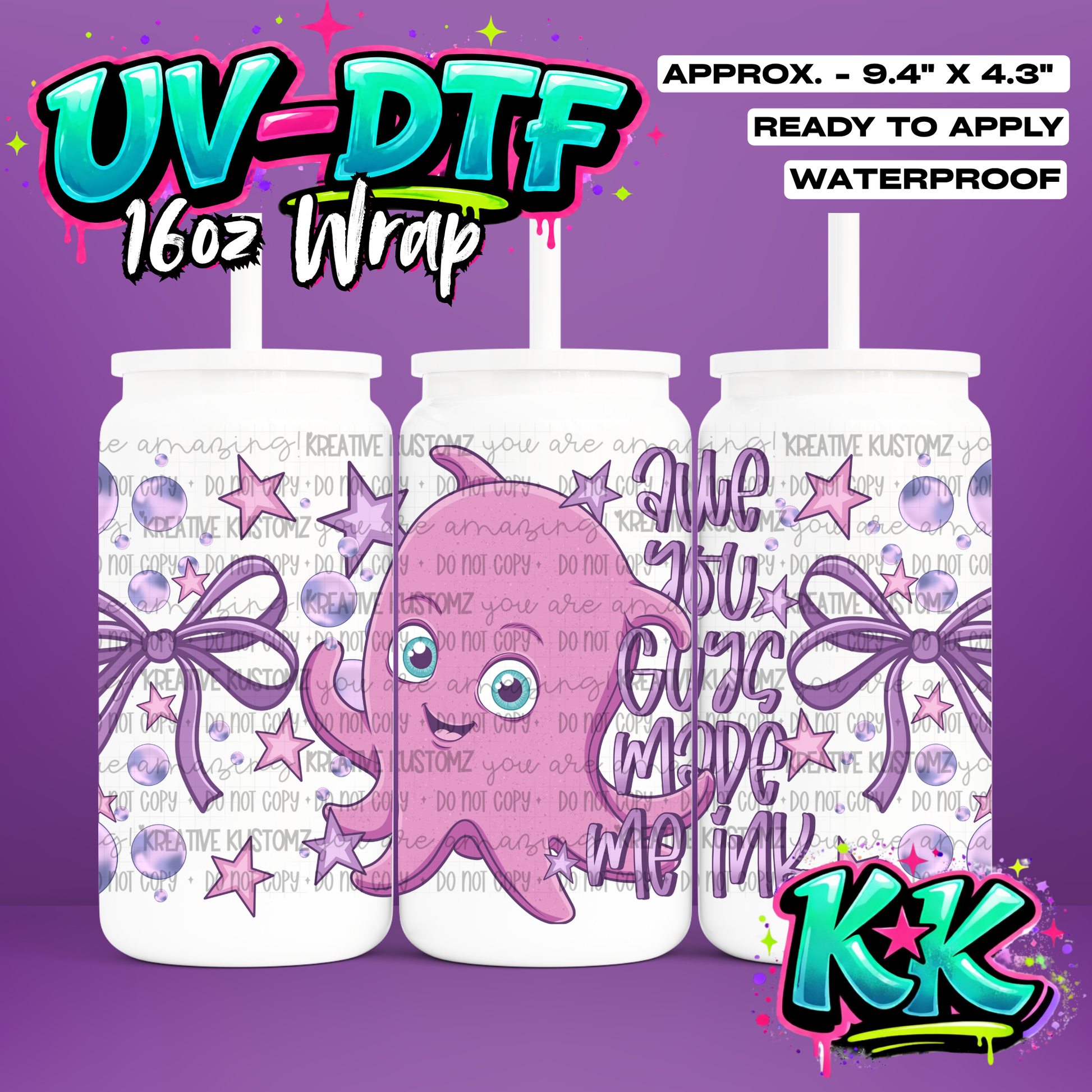 6637 | UV DTF Cup Wrap for 16oz Libbey Glass