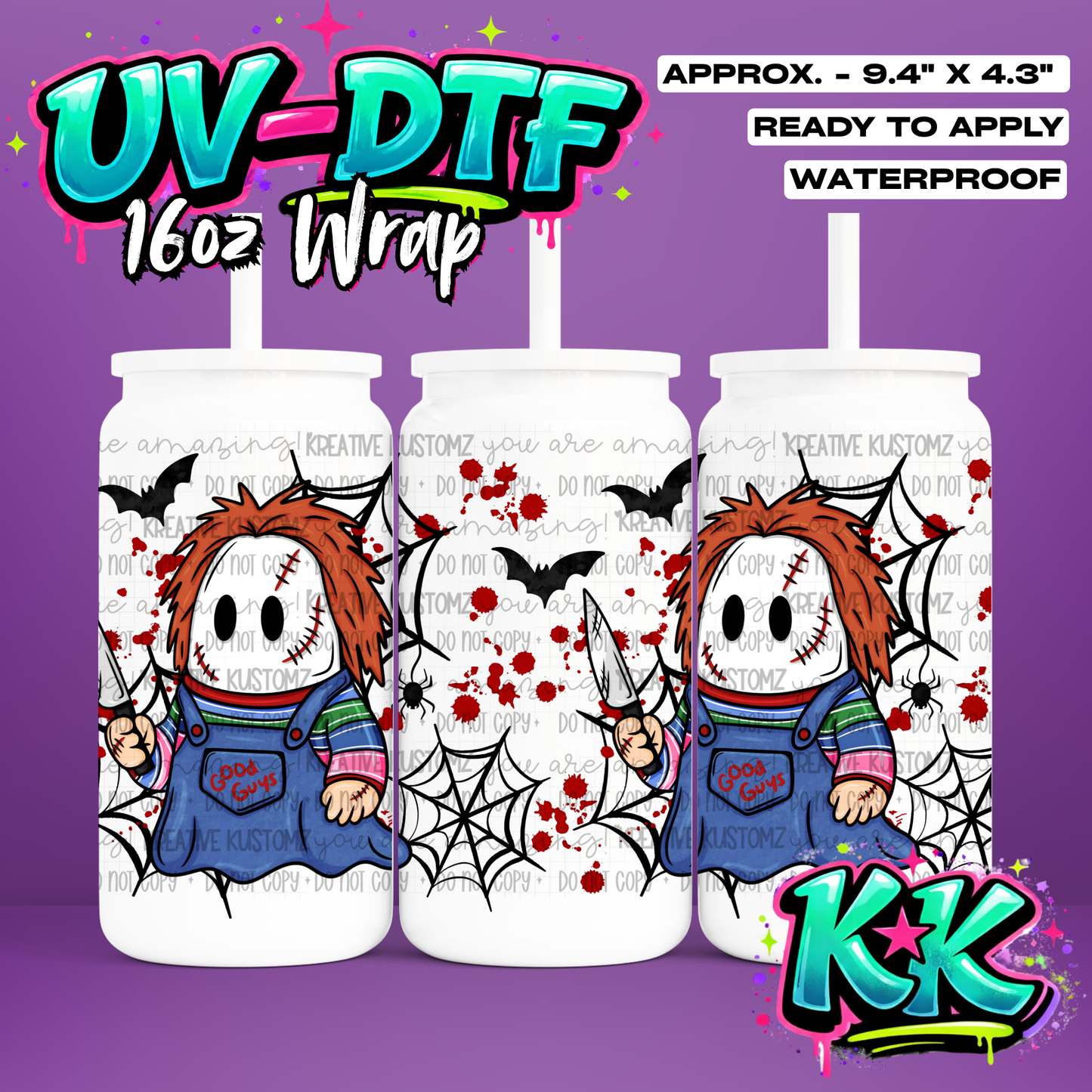 6653 | UV DTF Cup Wrap for 16oz Libbey Glass