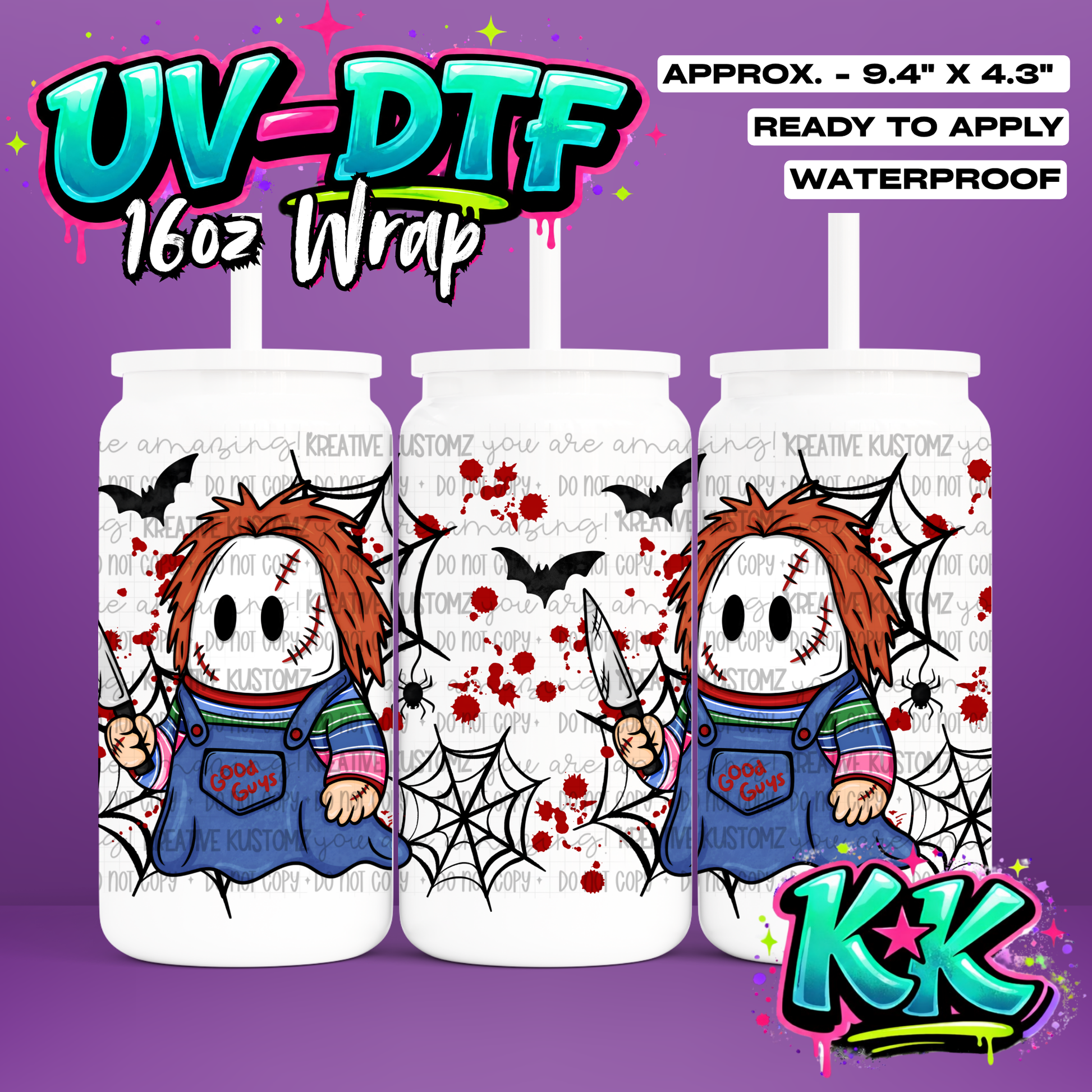 6653 | UV DTF Cup Wrap for 16oz Libbey Glass