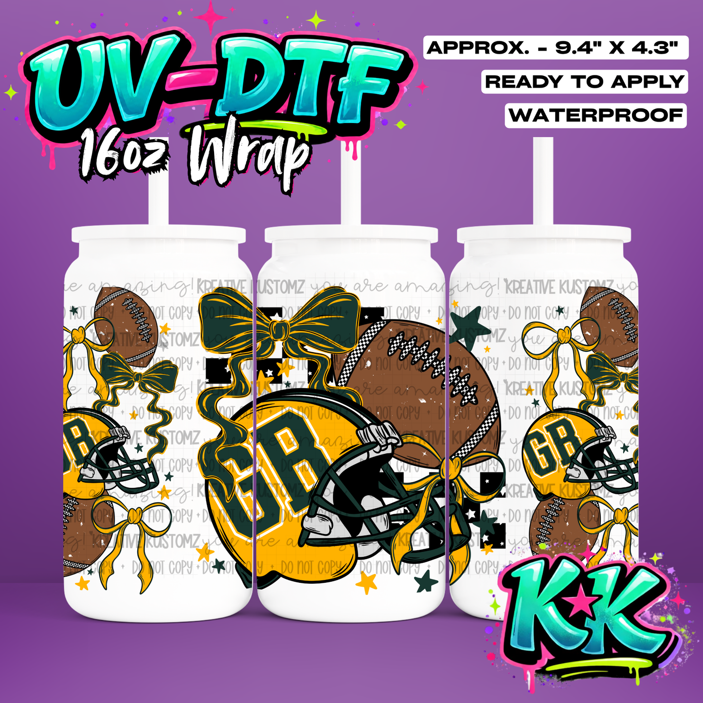 6674 | UV DTF Cup Wrap for 16oz Libbey Glass