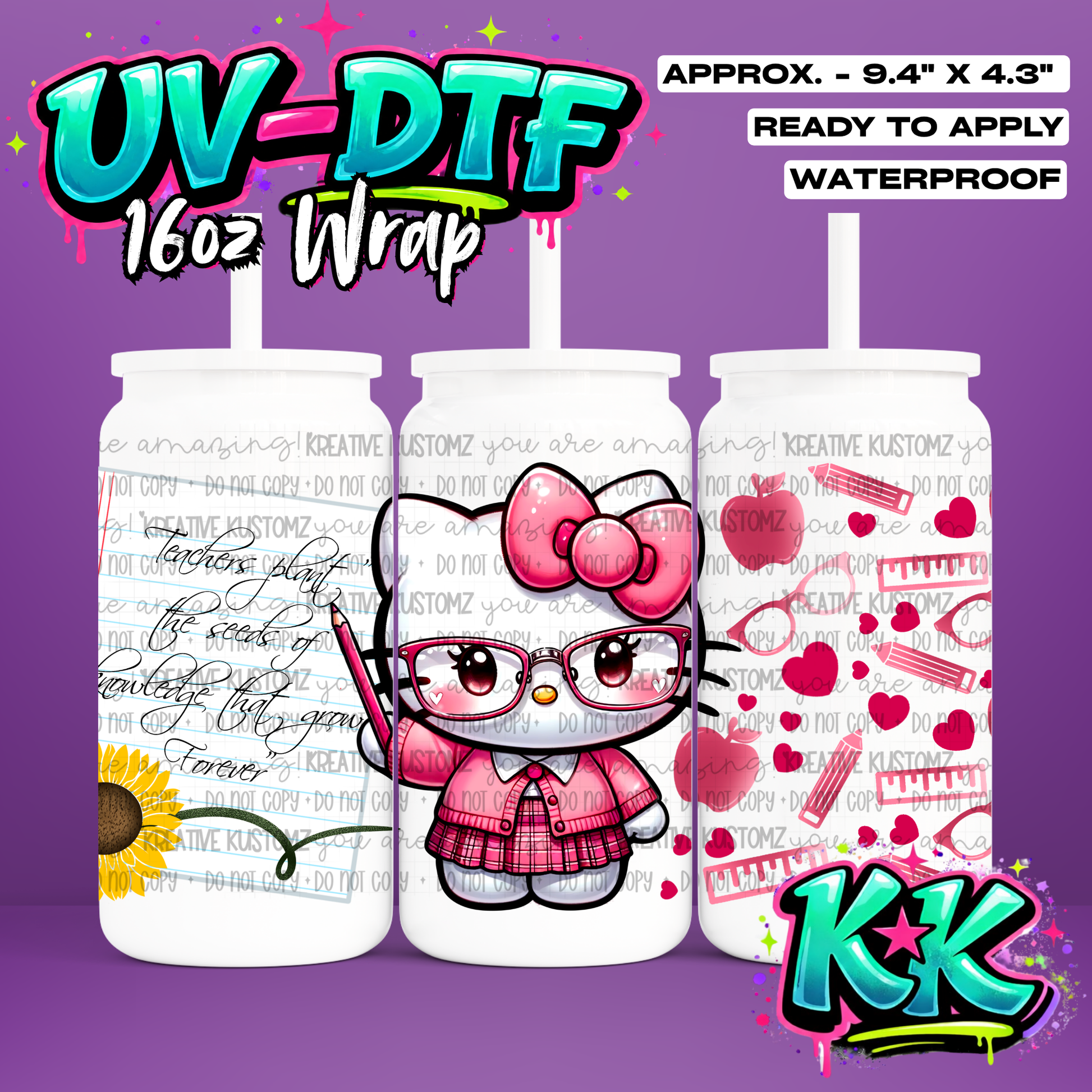6686 | UV DTF Cup Wrap for 16oz Libbey Glass