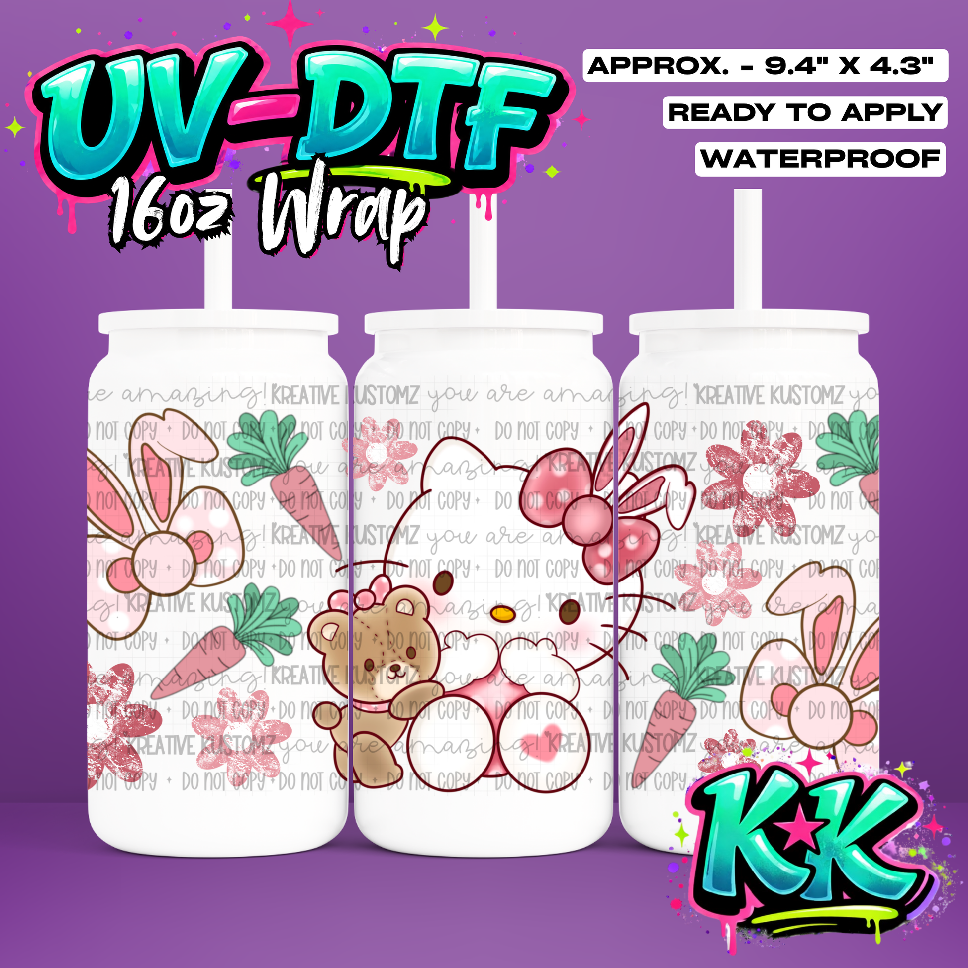 6689 | UV DTF Cup Wrap for 16oz Libbey Glass