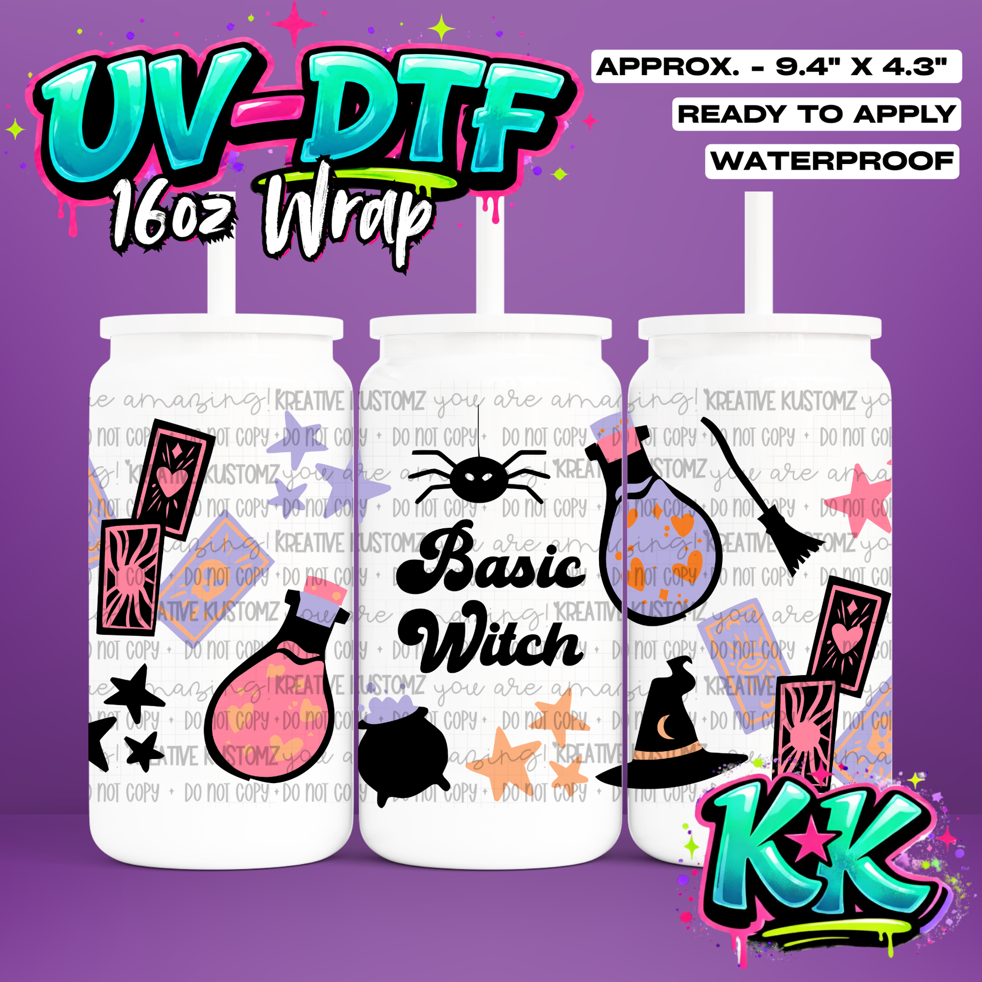 6708 | UV DTF Cup Wrap for 16oz Libbey Glass