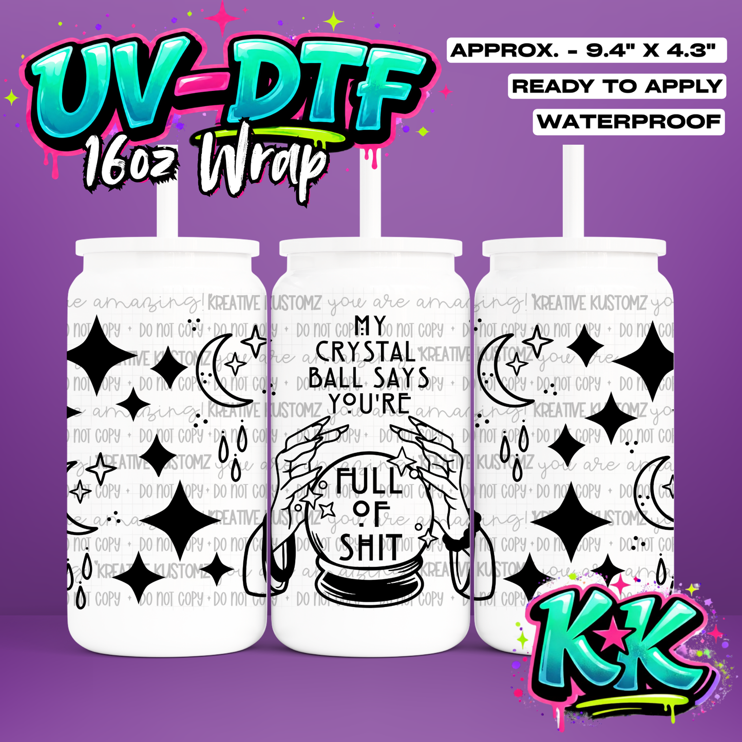 6710 | UV DTF Cup Wrap for 16oz Libbey Glass