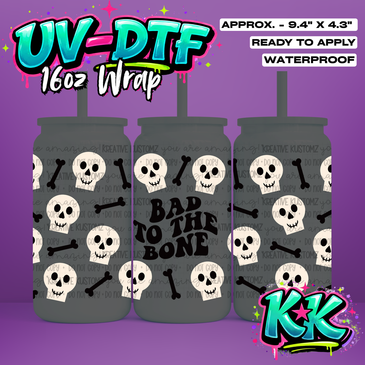 6714 | UV DTF Cup Wrap for 16oz Libbey Glass