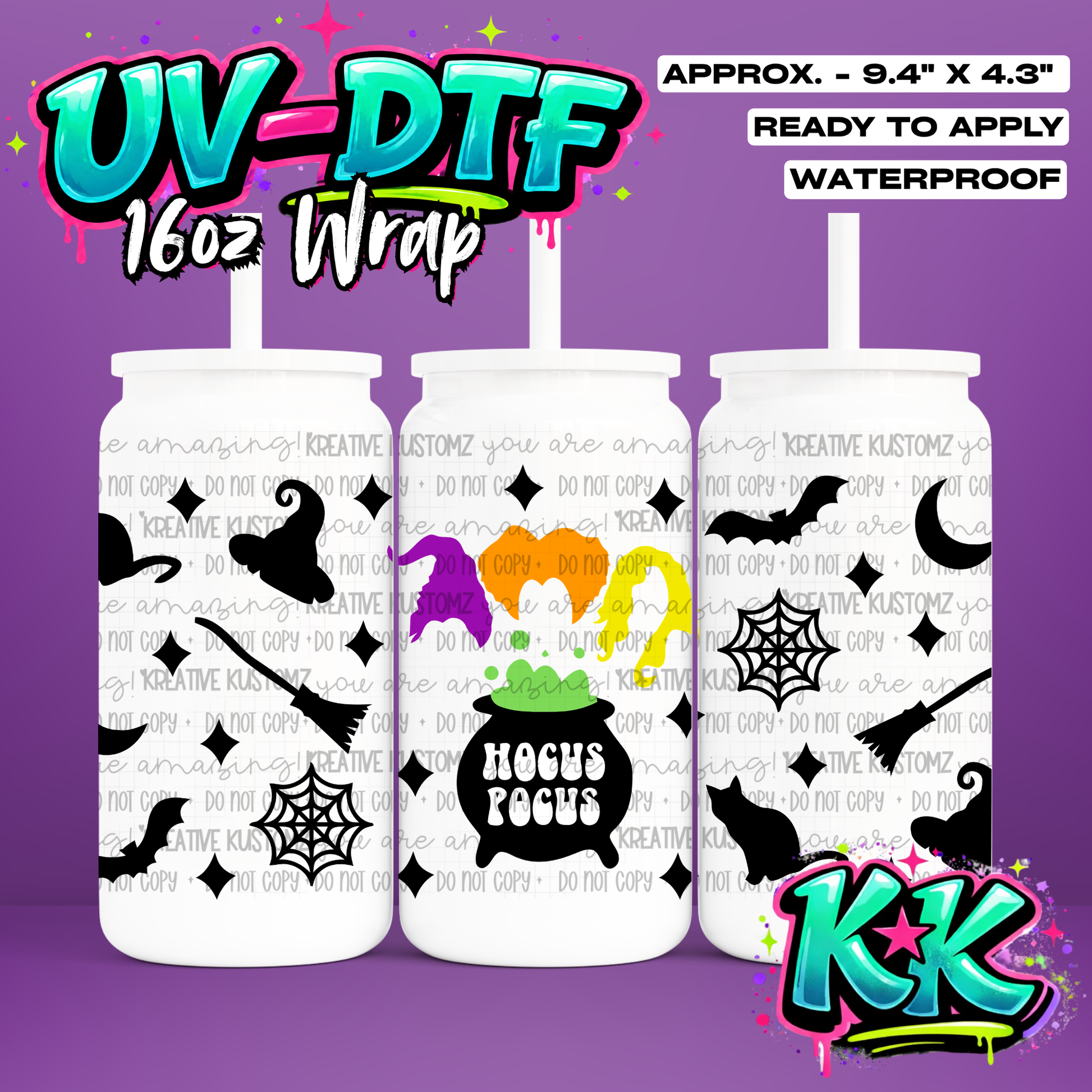 6718 | UV DTF Cup Wrap for 16oz Libbey Glass