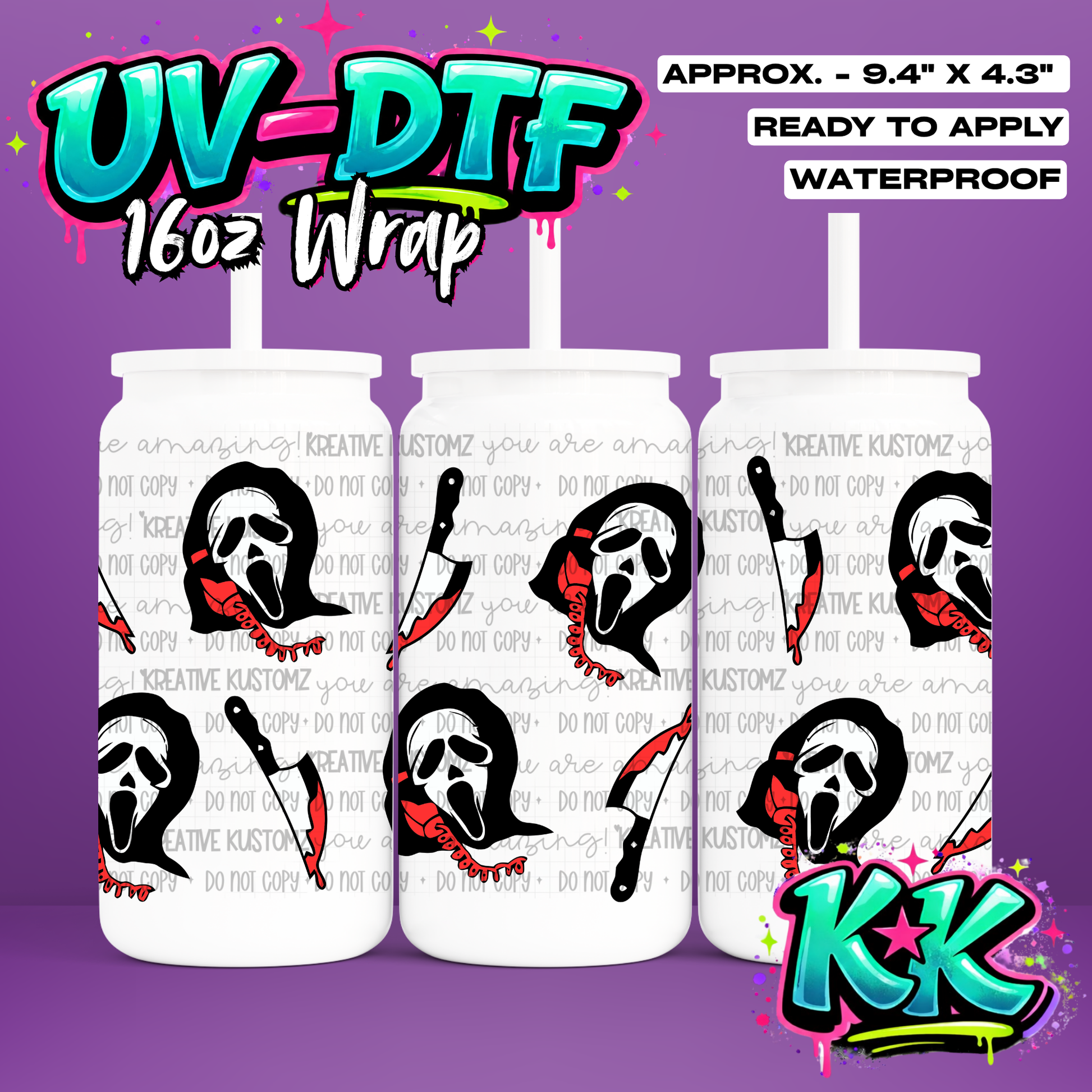 6719 | UV DTF Cup Wrap for 16oz Libbey Glass