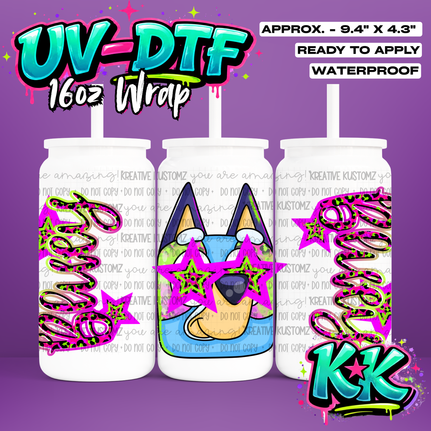 6730 | UV DTF Cup Wrap for 16oz Libbey Glass
