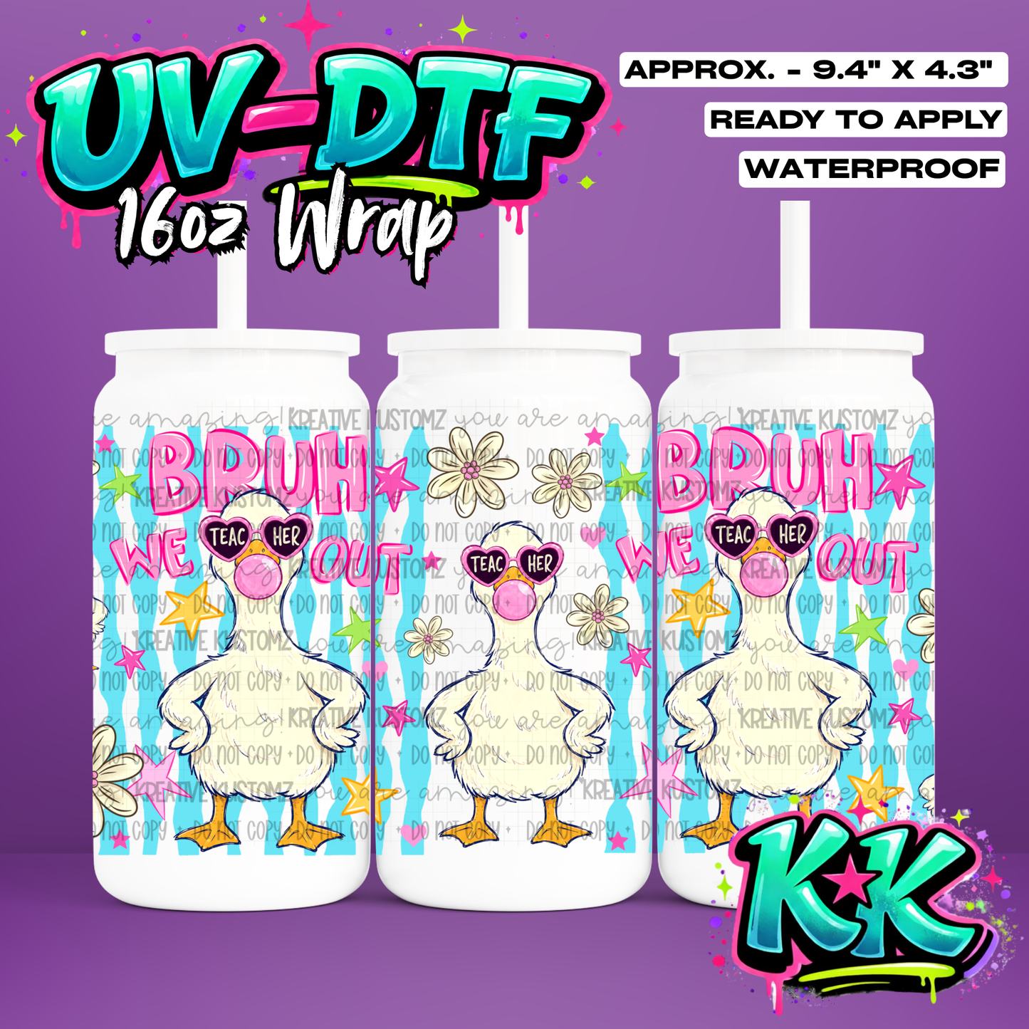 6733 | UV DTF Cup Wrap for 16oz Libbey Glass
