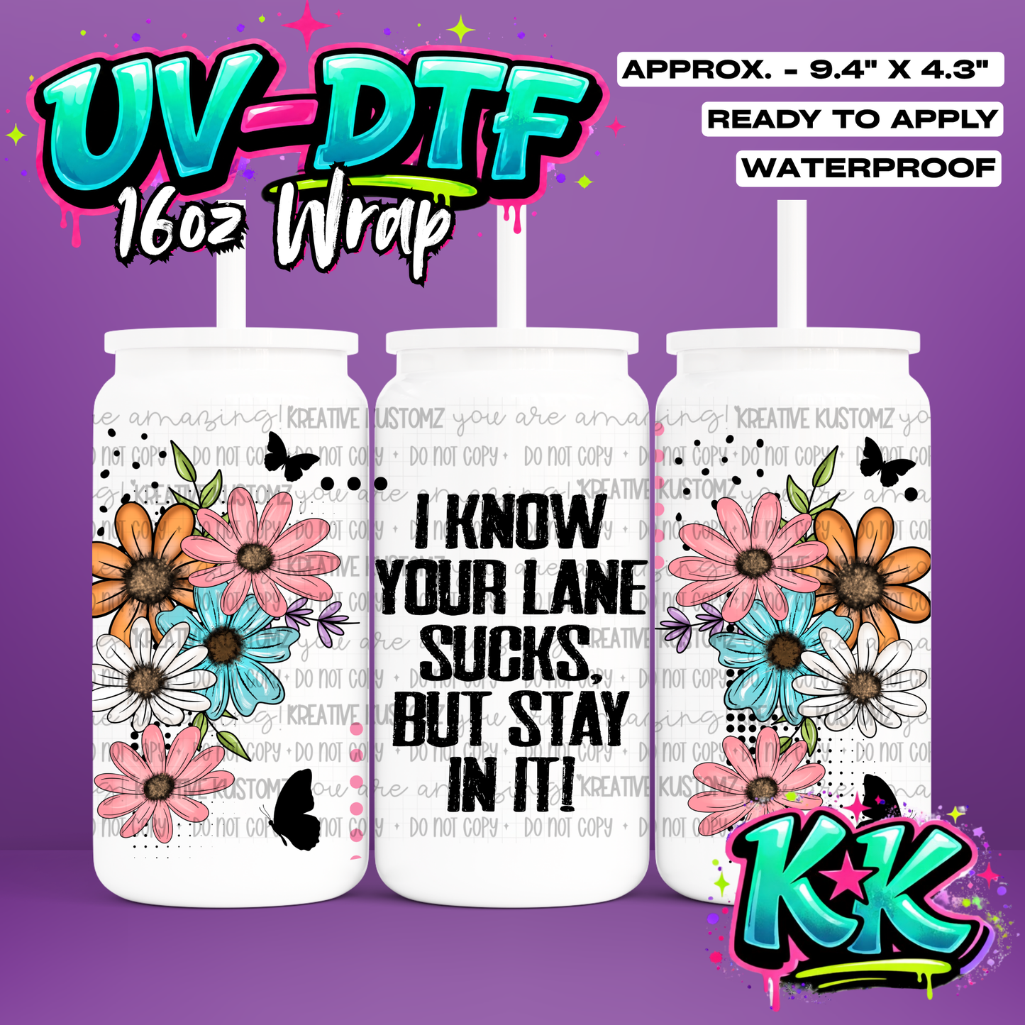 6738 | UV DTF Cup Wrap for 16oz Libbey Glass