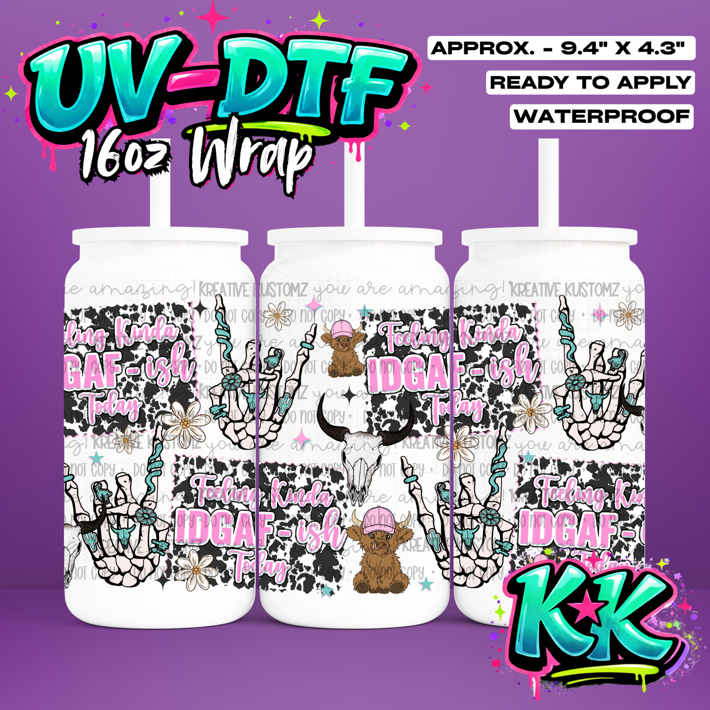 6743 | UV DTF Cup Wrap for 16oz Libbey Glass