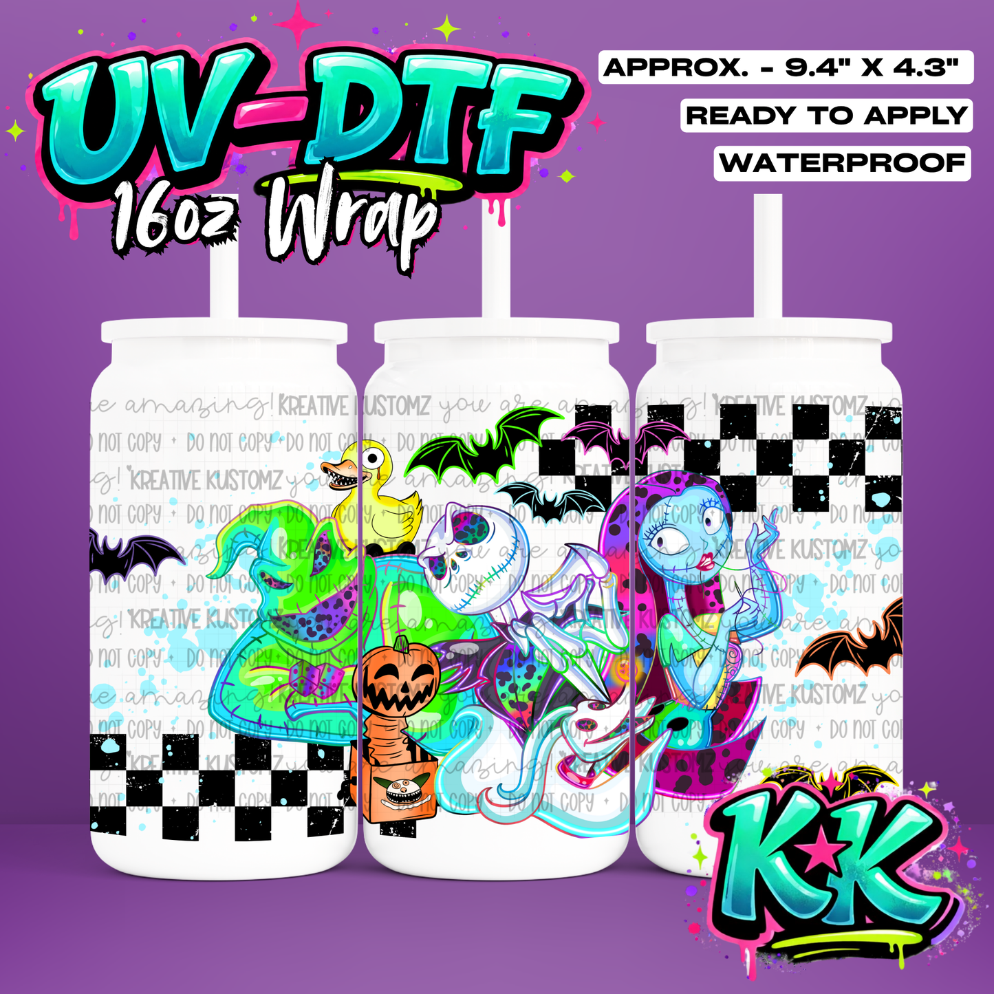 6753 | UV DTF Cup Wrap for 16oz Libbey Glass