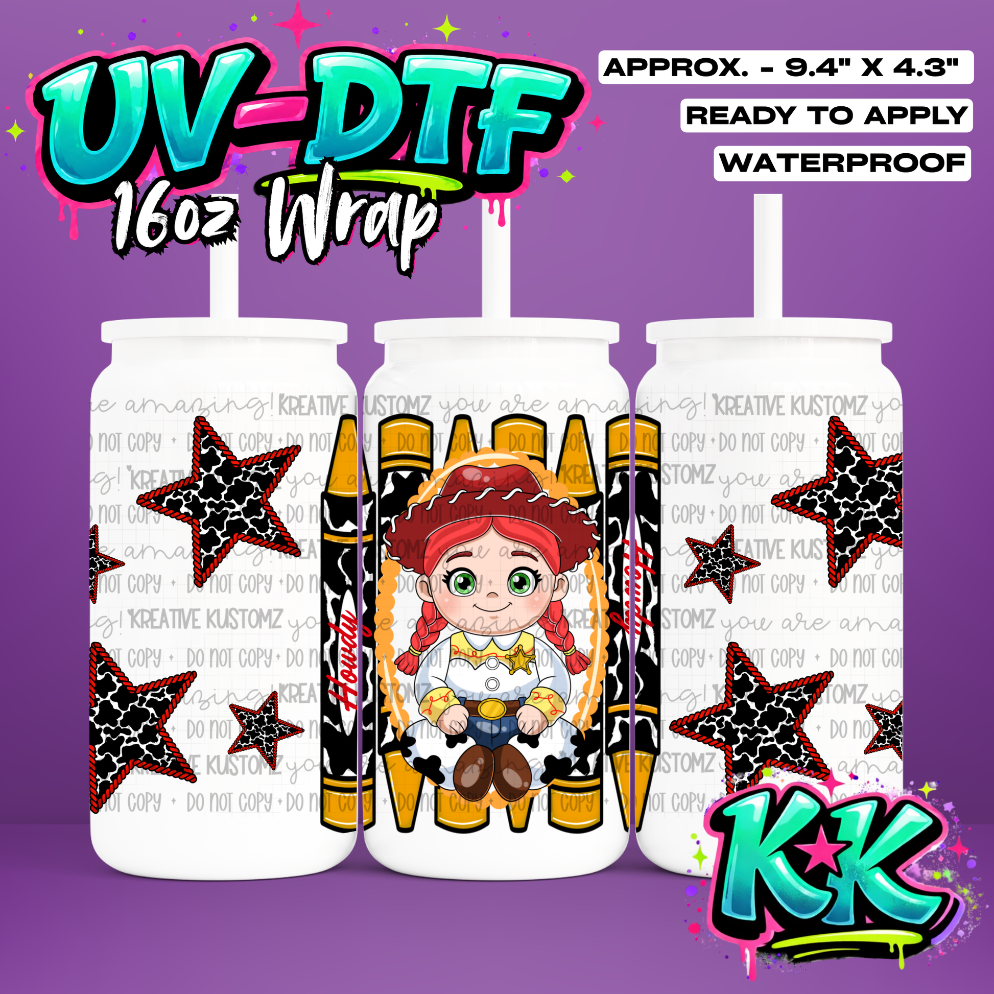 6777 | UV DTF Cup Wrap for 16oz Libbey Glass