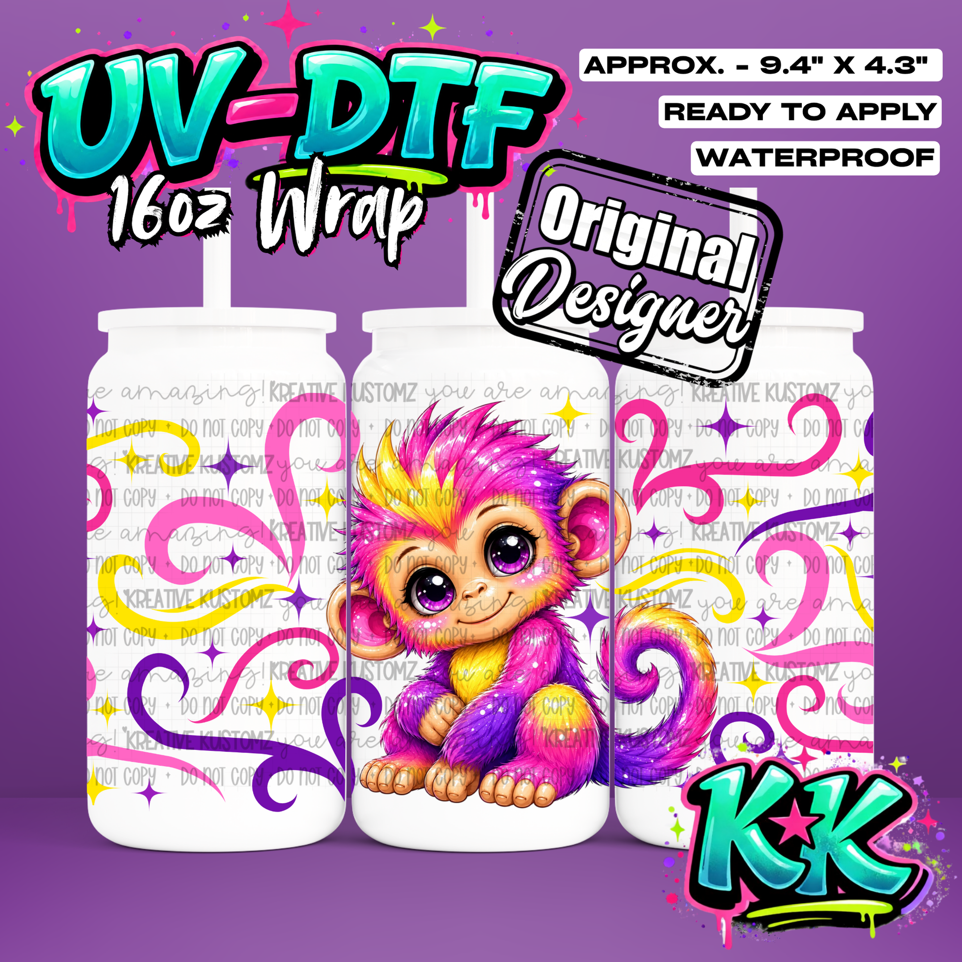 6790 | UV DTF Cup Wrap for 16oz Libbey Glass