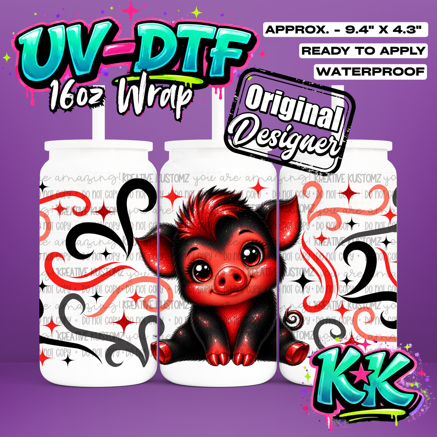 6796 | UV DTF Cup Wrap for 16oz Libbey Glass
