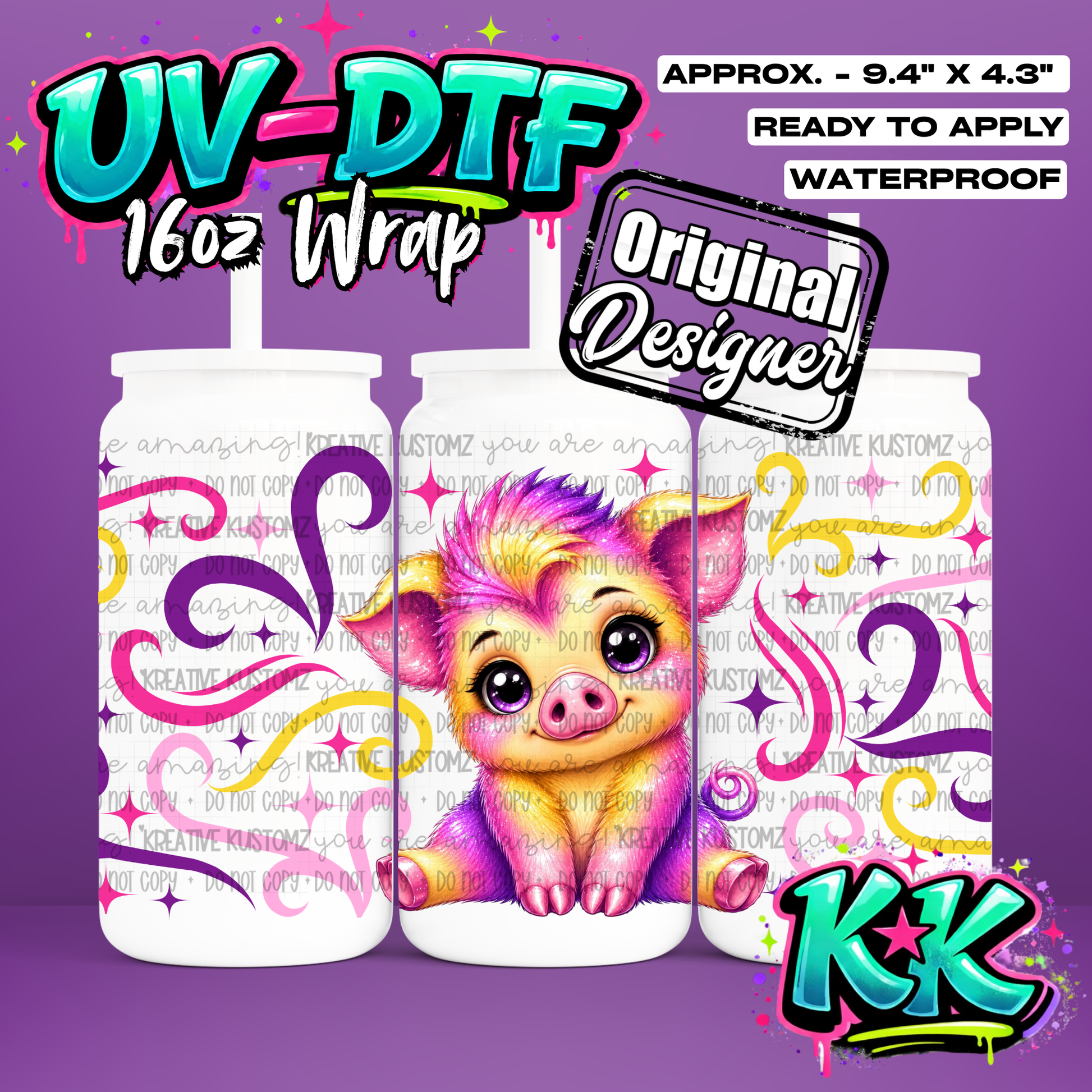 6799 | UV DTF Cup Wrap for 16oz Libbey Glass