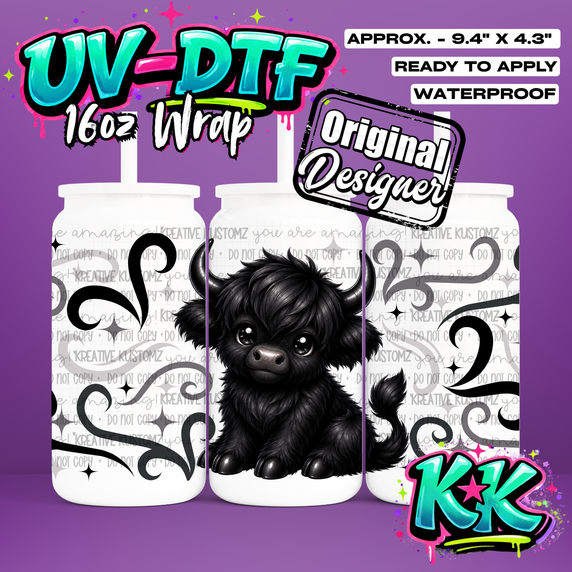 6803 | UV DTF Cup Wrap for 16oz Libbey Glass