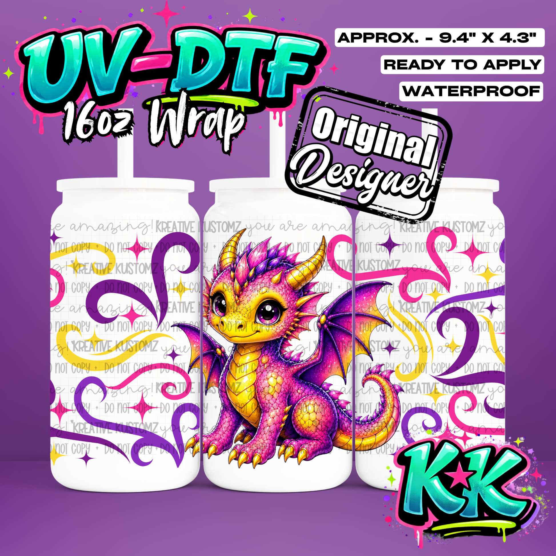 6813 | UV DTF Cup Wrap for 16oz Libbey Glass