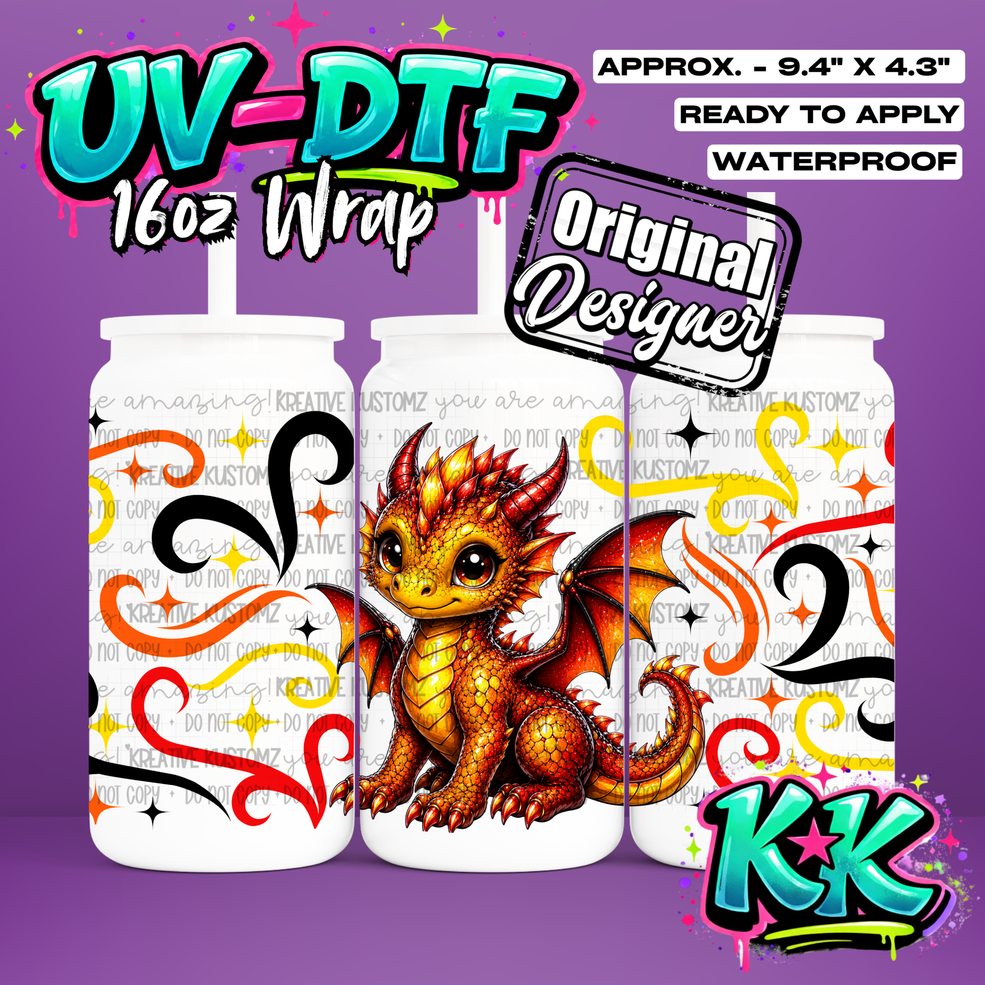 6814 | UV DTF Cup Wrap for 16oz Libbey Glass