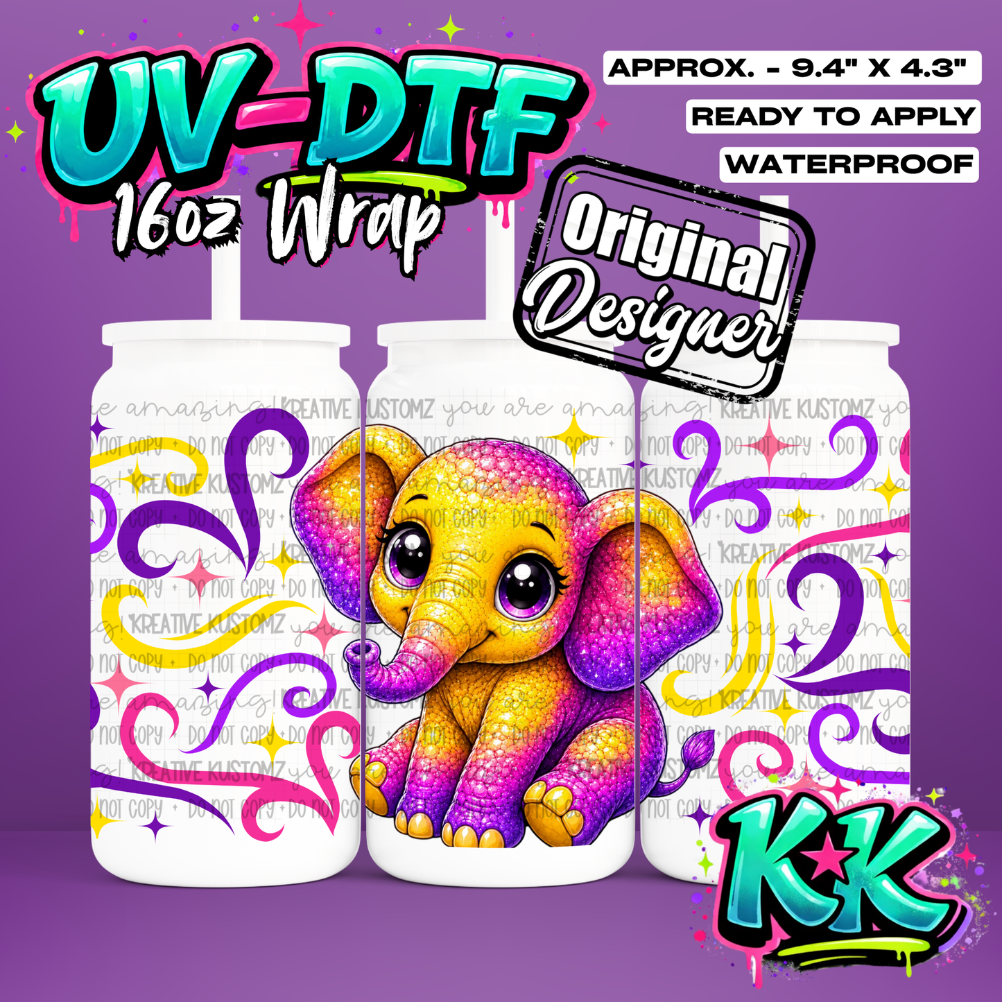 6815 | UV DTF Cup Wrap for 16oz Libbey Glass