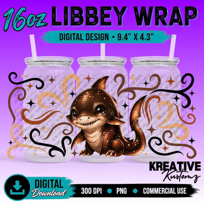Cute Sharks | 16oz Libbey Glass Can Wrap PNG - Digital Download Bundle