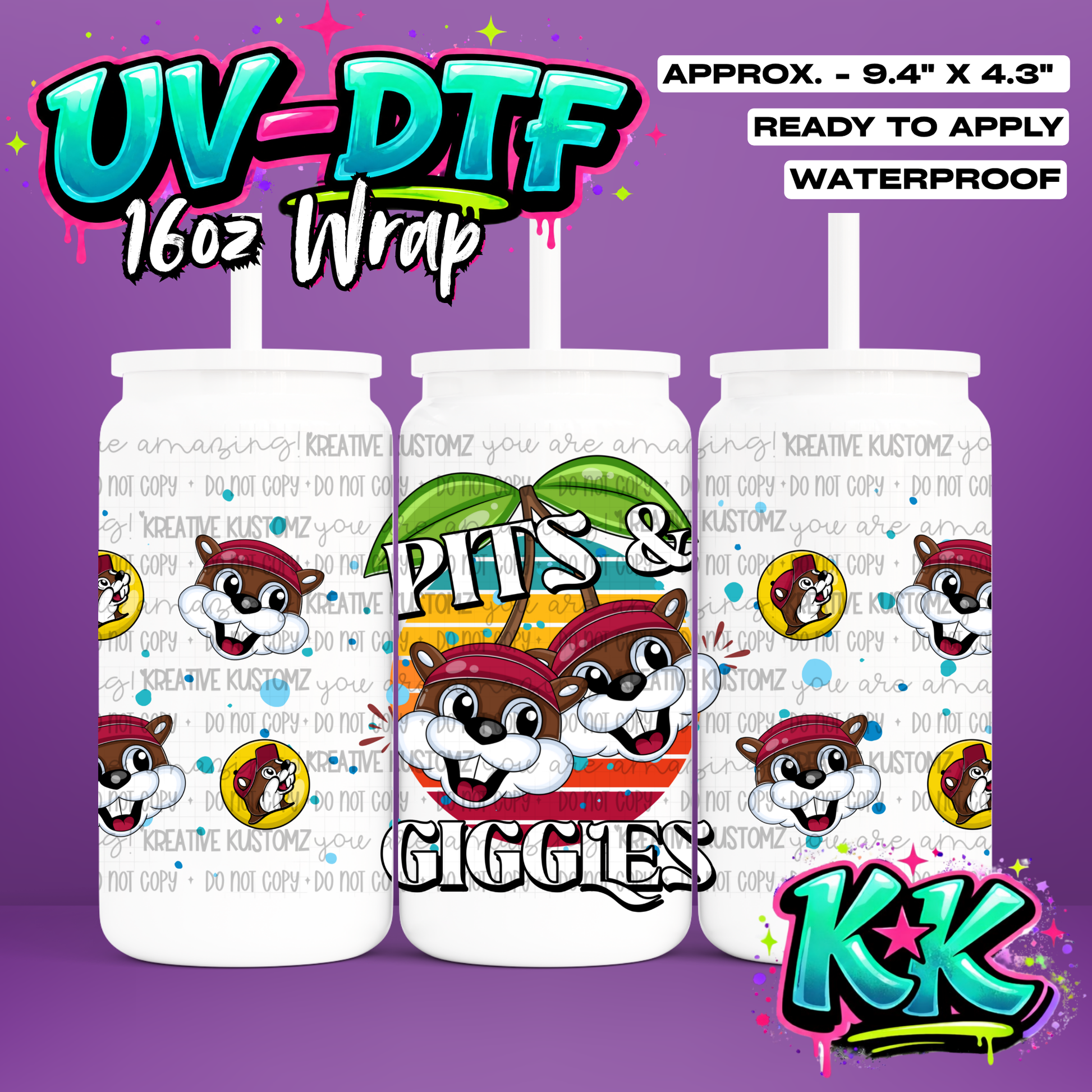 6848 | UV DTF Cup Wrap for 16oz Libbey Glass