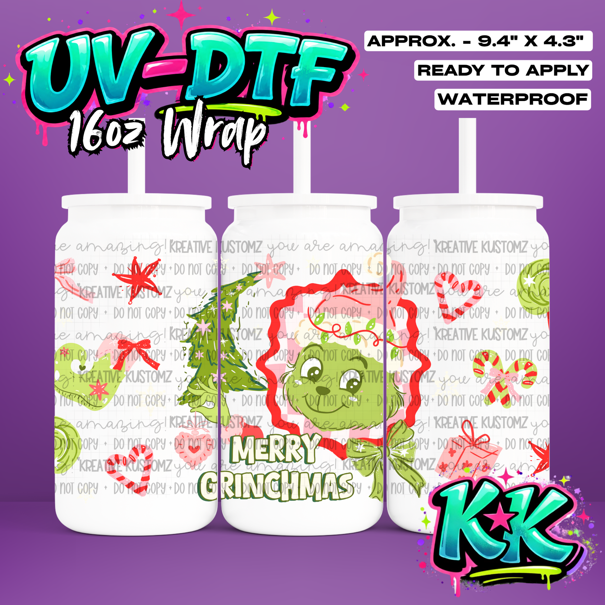 6849 | UV DTF Cup Wrap for 16oz Libbey Glass