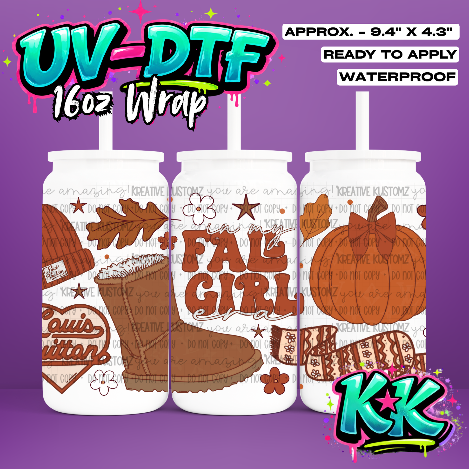 6873 | UV DTF Cup Wrap for 16oz Libbey Glass