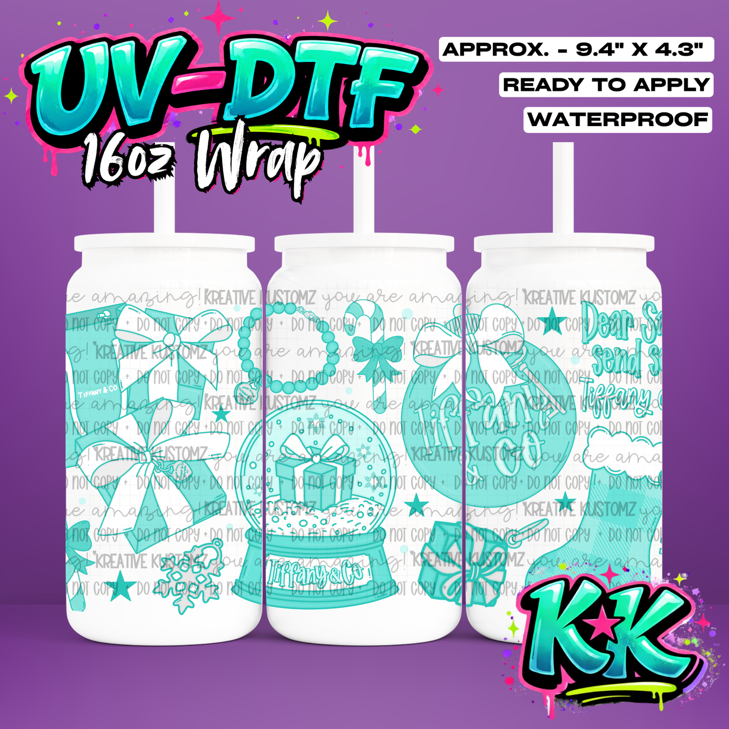 6874 | UV DTF Cup Wrap for 16oz Libbey Glass