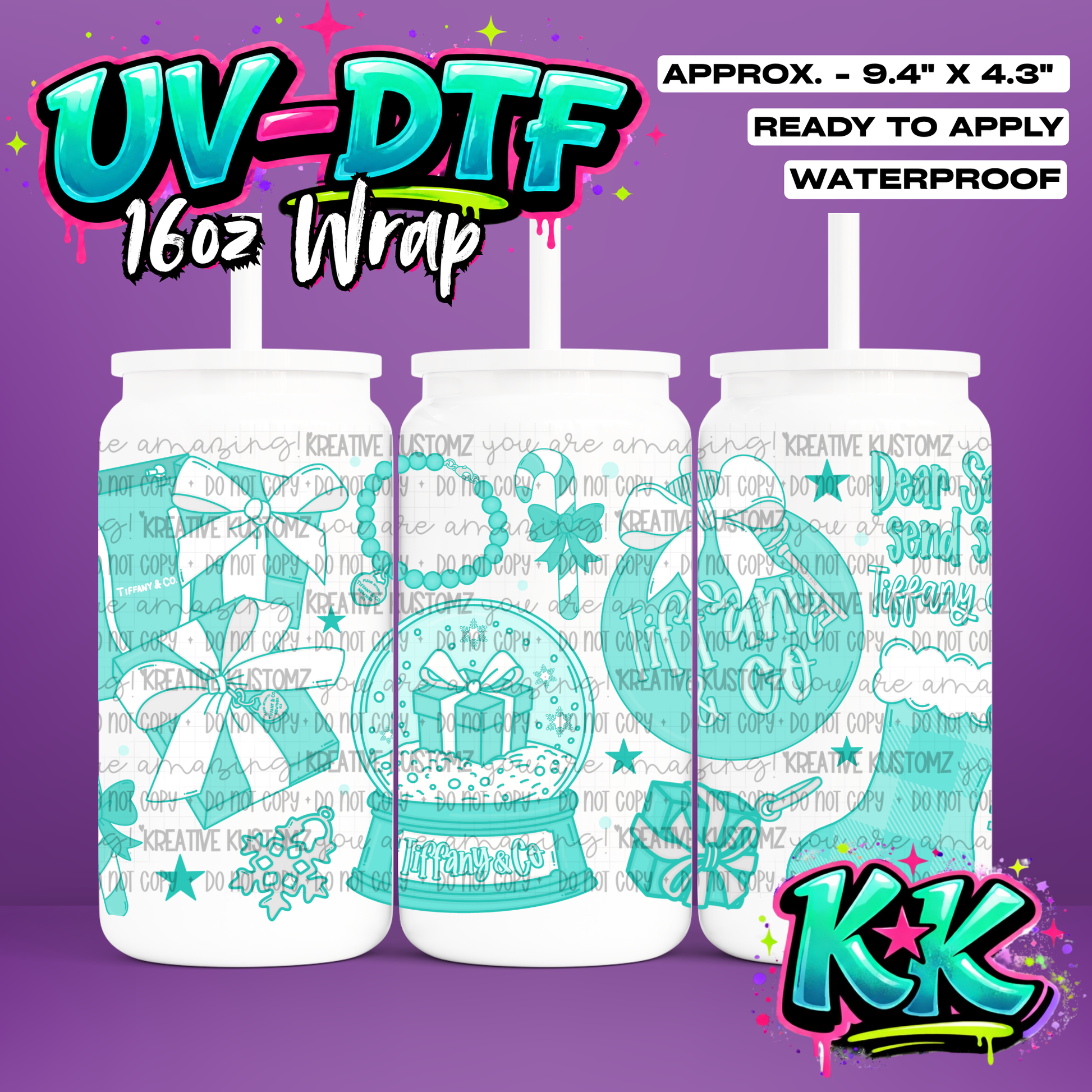 6874 | UV DTF Cup Wrap for 16oz Libbey Glass