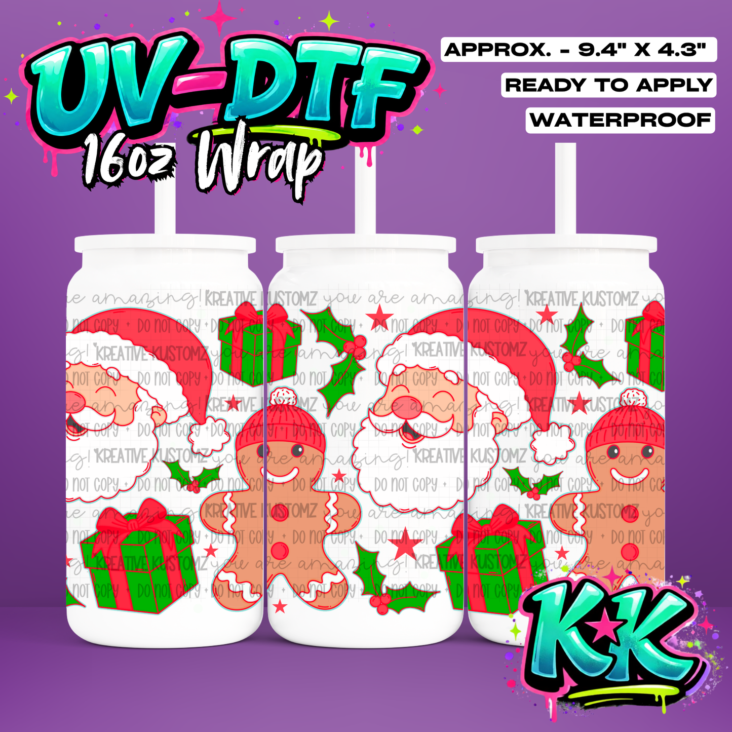 6884 | UV DTF Cup Wrap for 16oz Libbey Glass