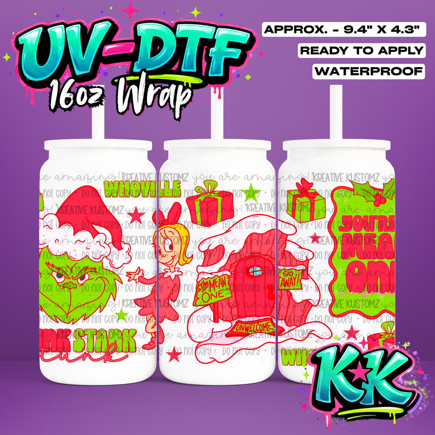 6885 | UV DTF Cup Wrap for 16oz Libbey Glass