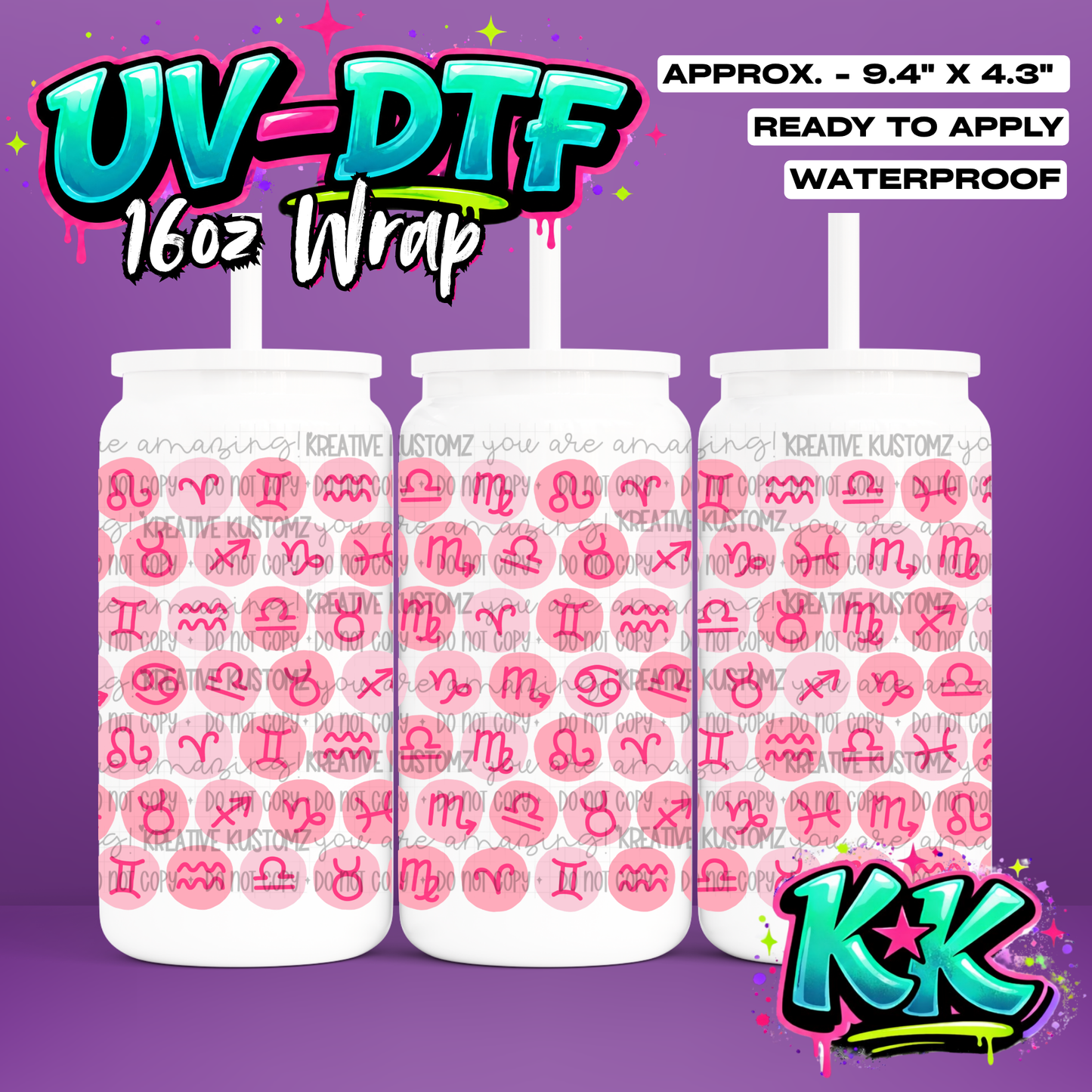 6887 | UV DTF Cup Wrap for 16oz Libbey Glass