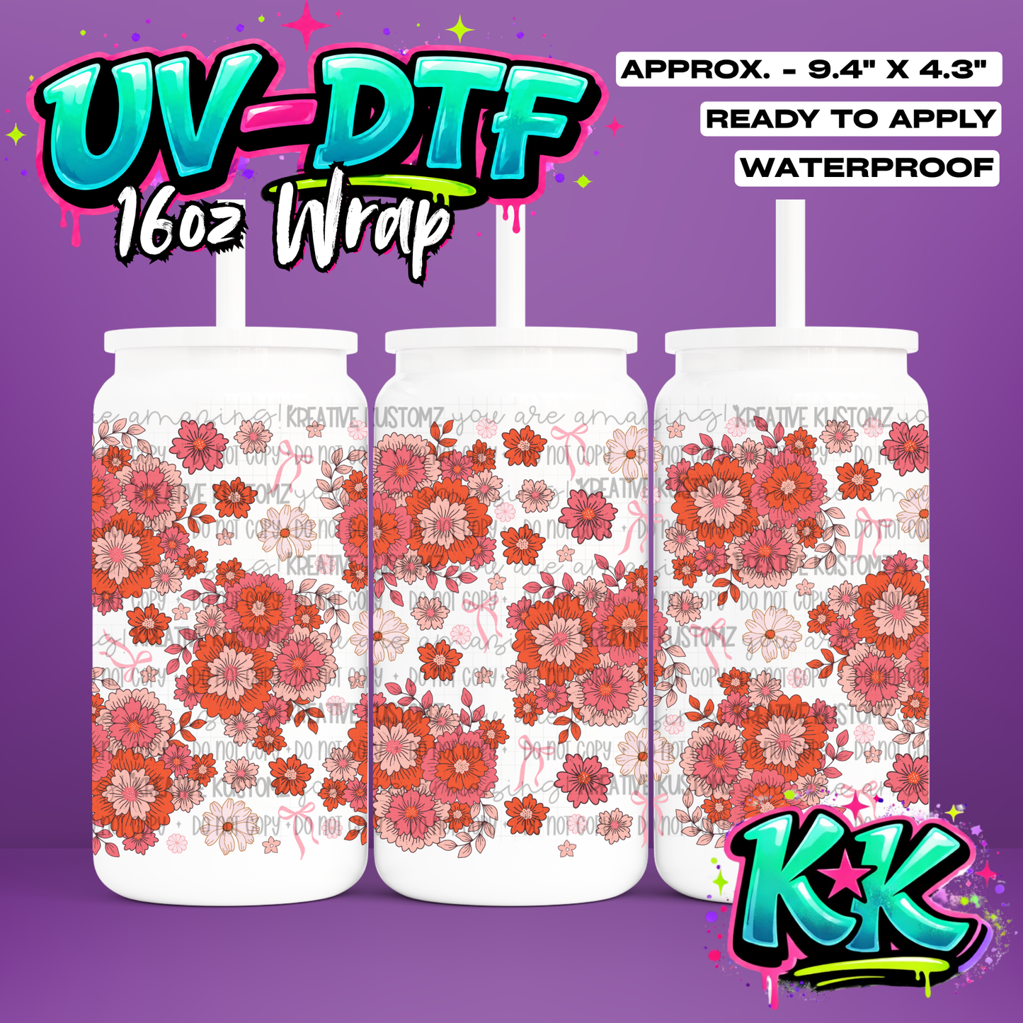 6888 | UV DTF Cup Wrap for 16oz Libbey Glass