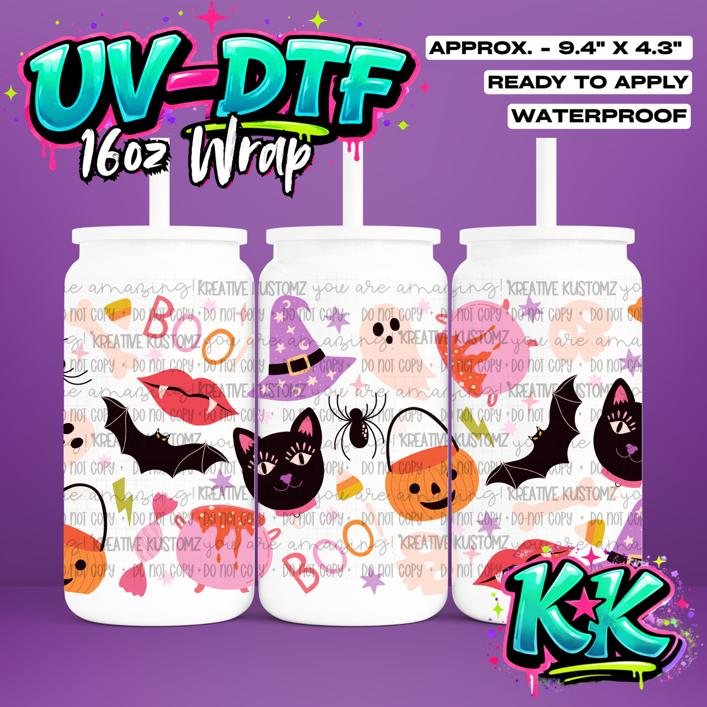6890 | UV DTF Cup Wrap for 16oz Libbey Glass