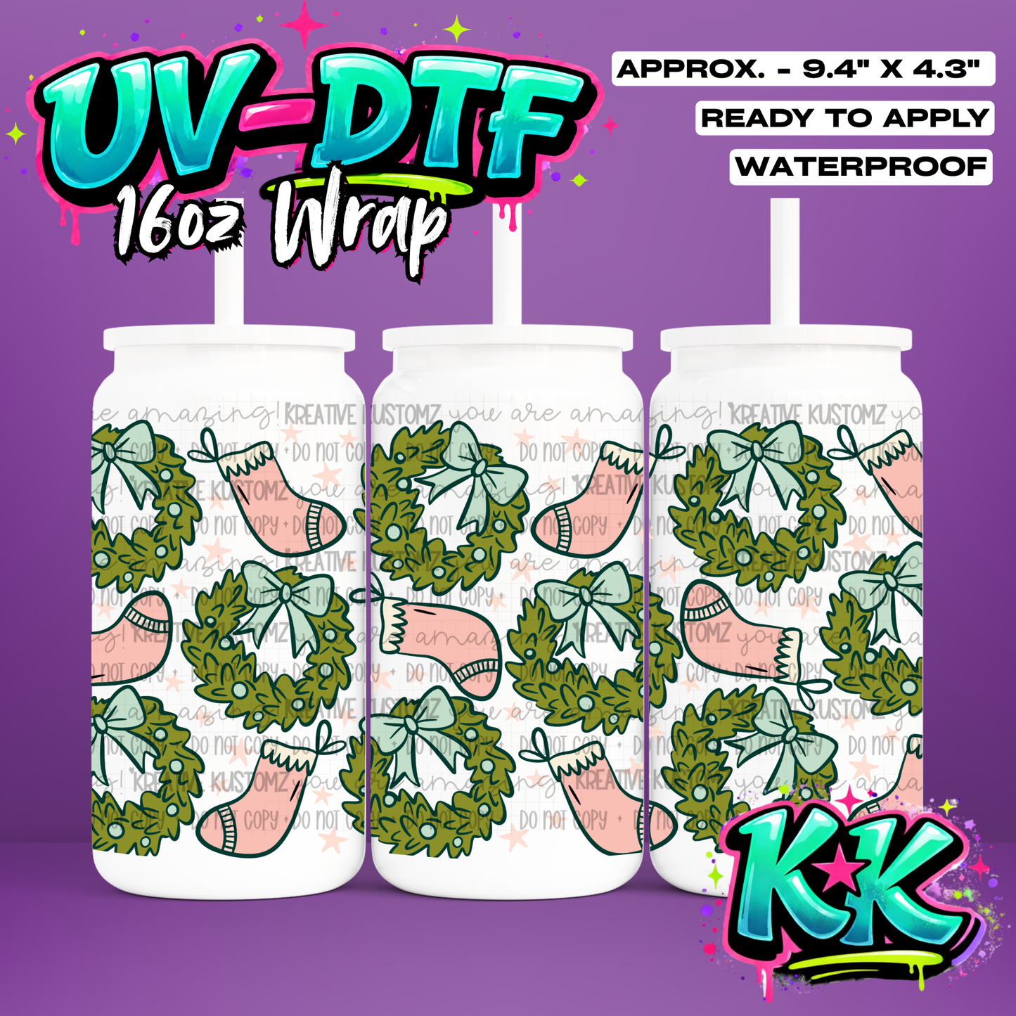 6891 | UV DTF Cup Wrap for 16oz Libbey Glass