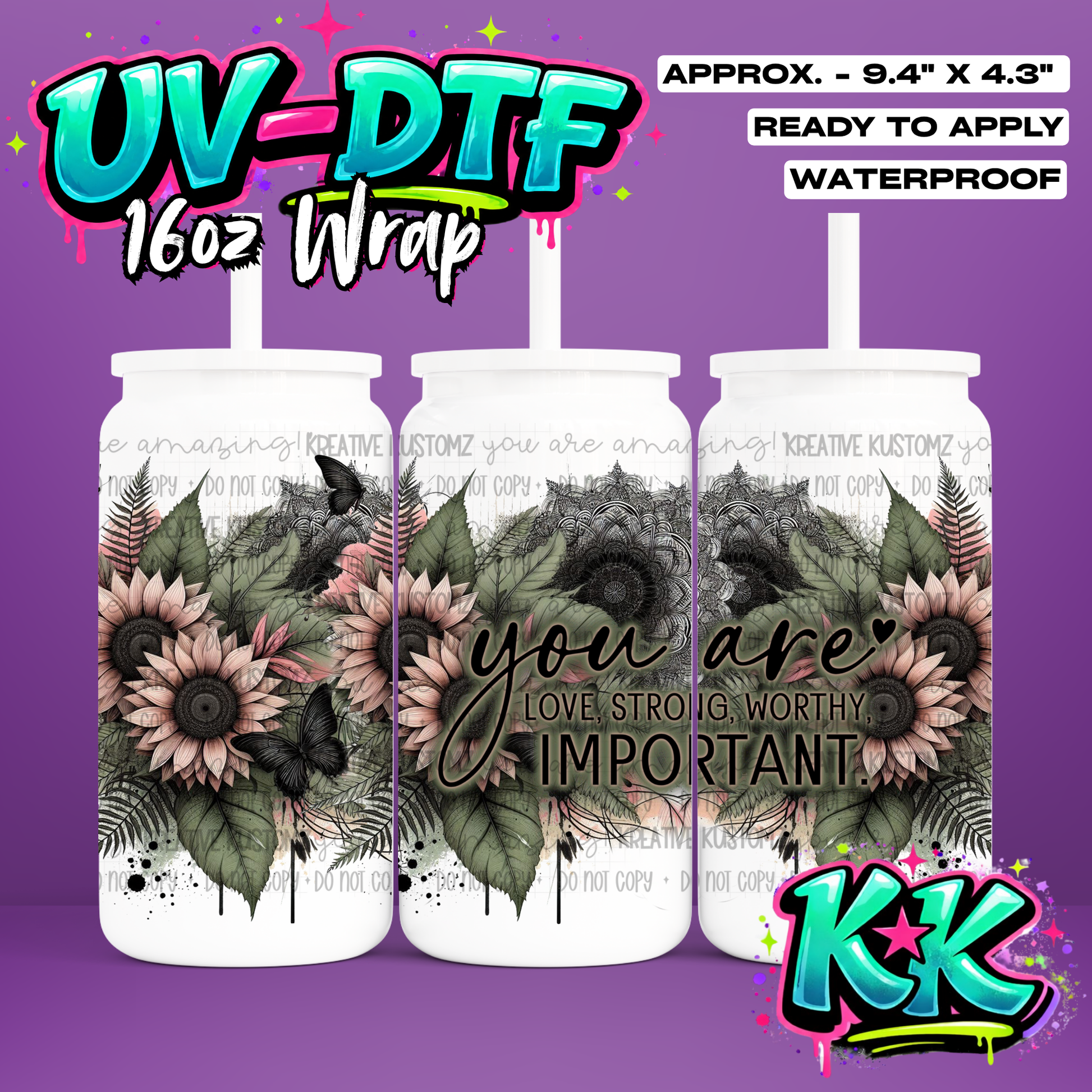 6893 | UV DTF Cup Wrap for 16oz Libbey Glass