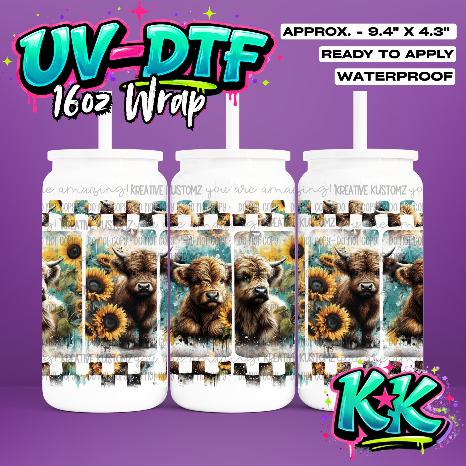 6895 | UV DTF Cup Wrap for 16oz Libbey Glass