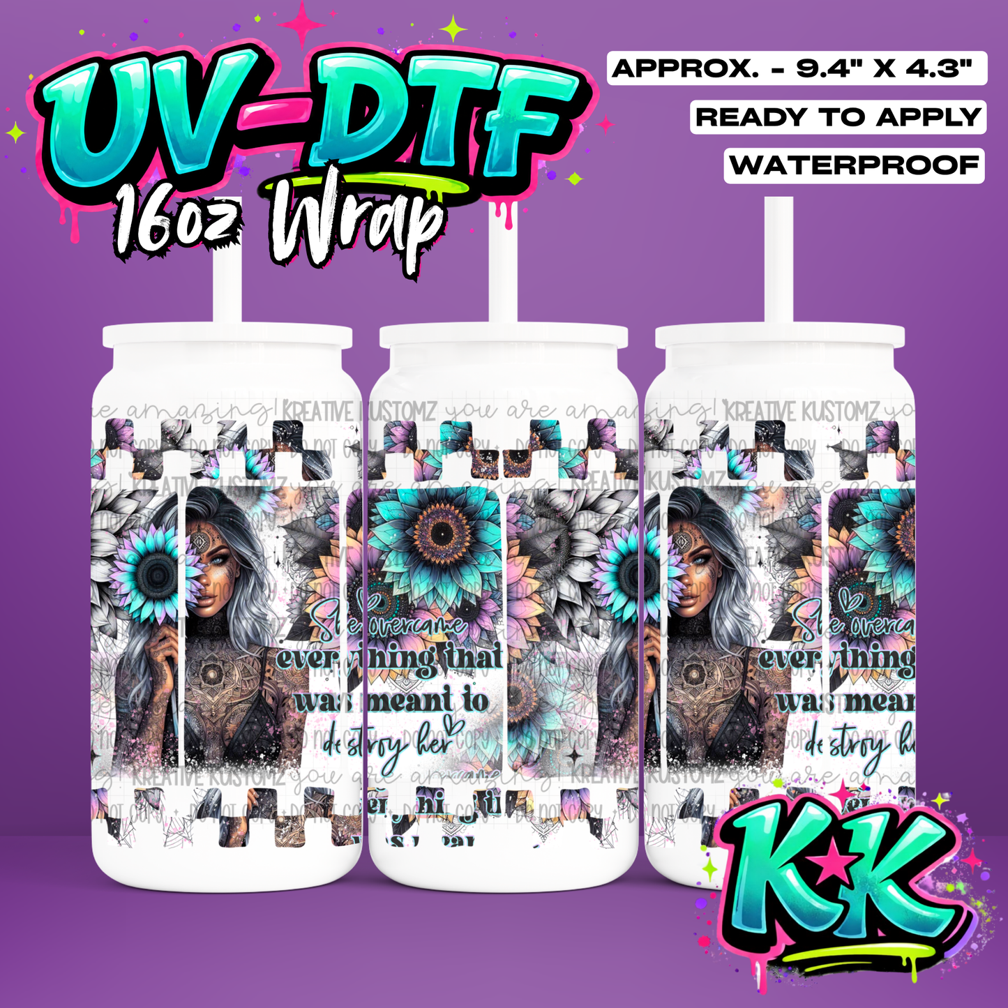 6896 | UV DTF Cup Wrap for 16oz Libbey Glass