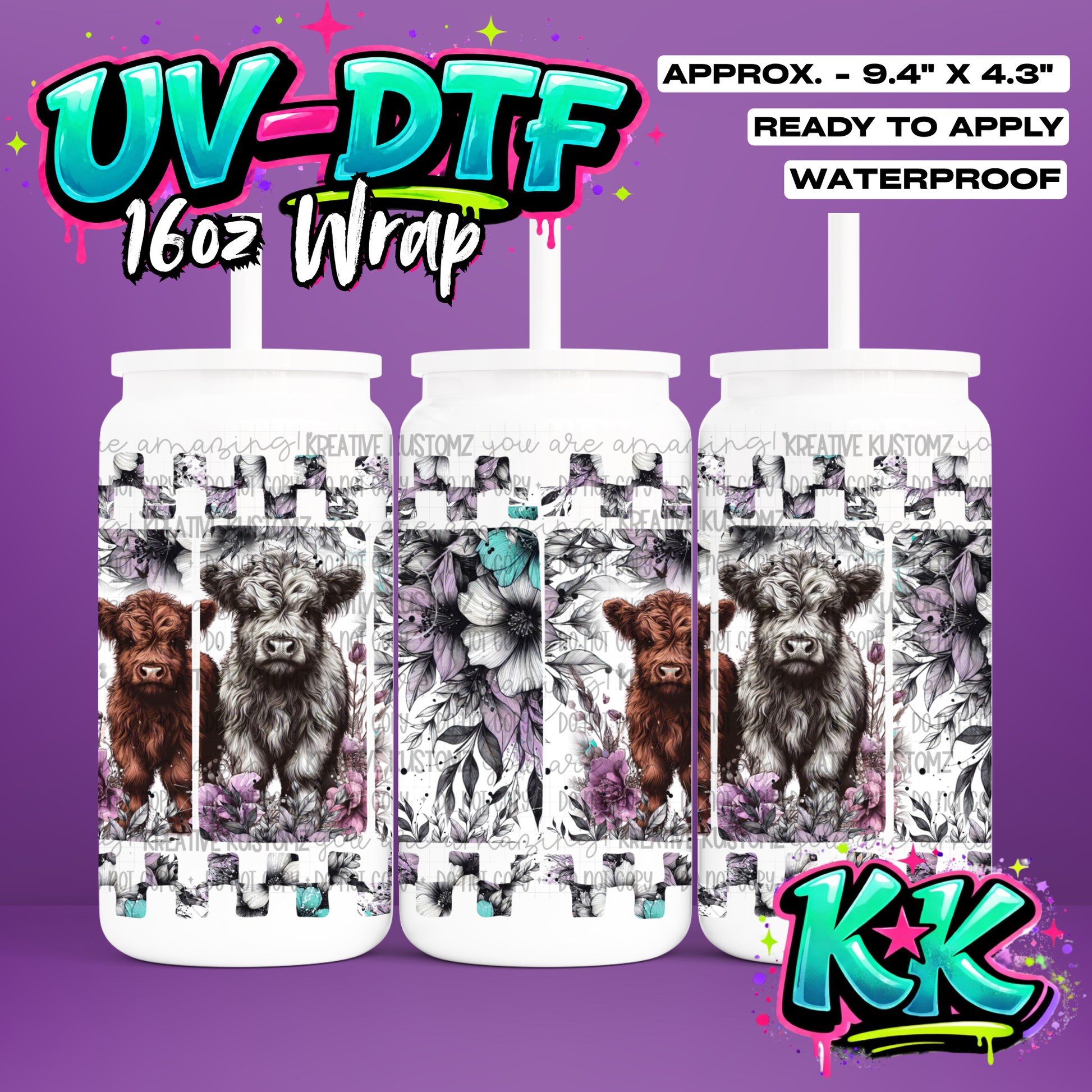 6897 | UV DTF Cup Wrap for 16oz Libbey Glass