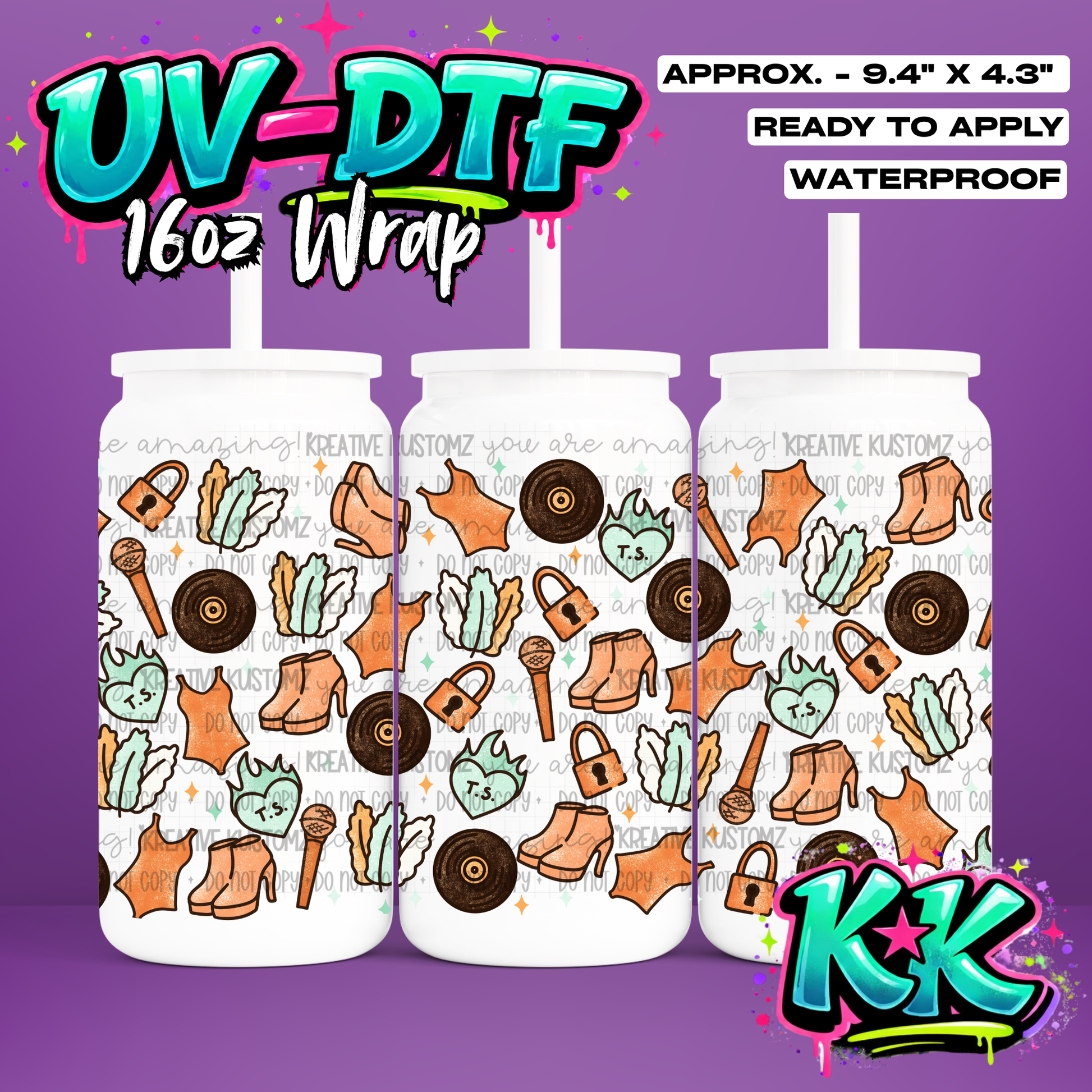 6907 | UV DTF Cup Wrap for 16oz Libbey Glass