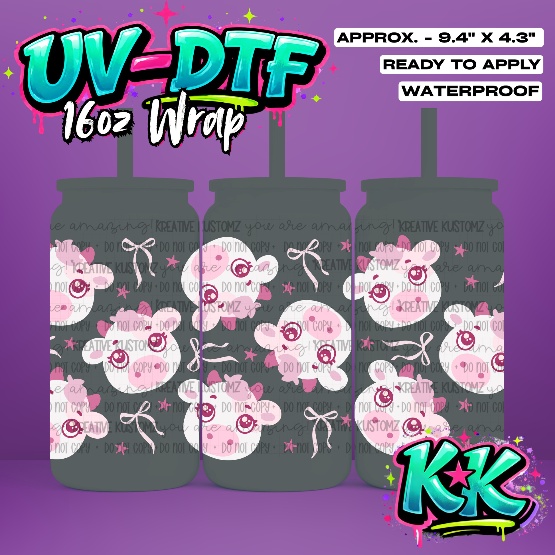 6918 | UV DTF Cup Wrap for 16oz Libbey Glass