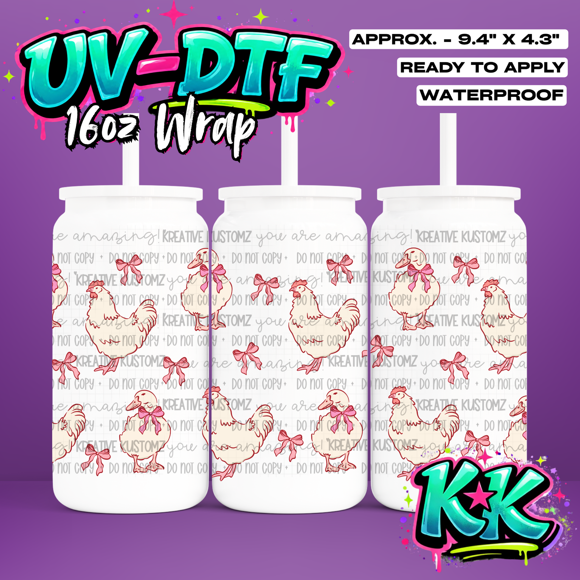 6919 | UV DTF Cup Wrap for 16oz Libbey Glass