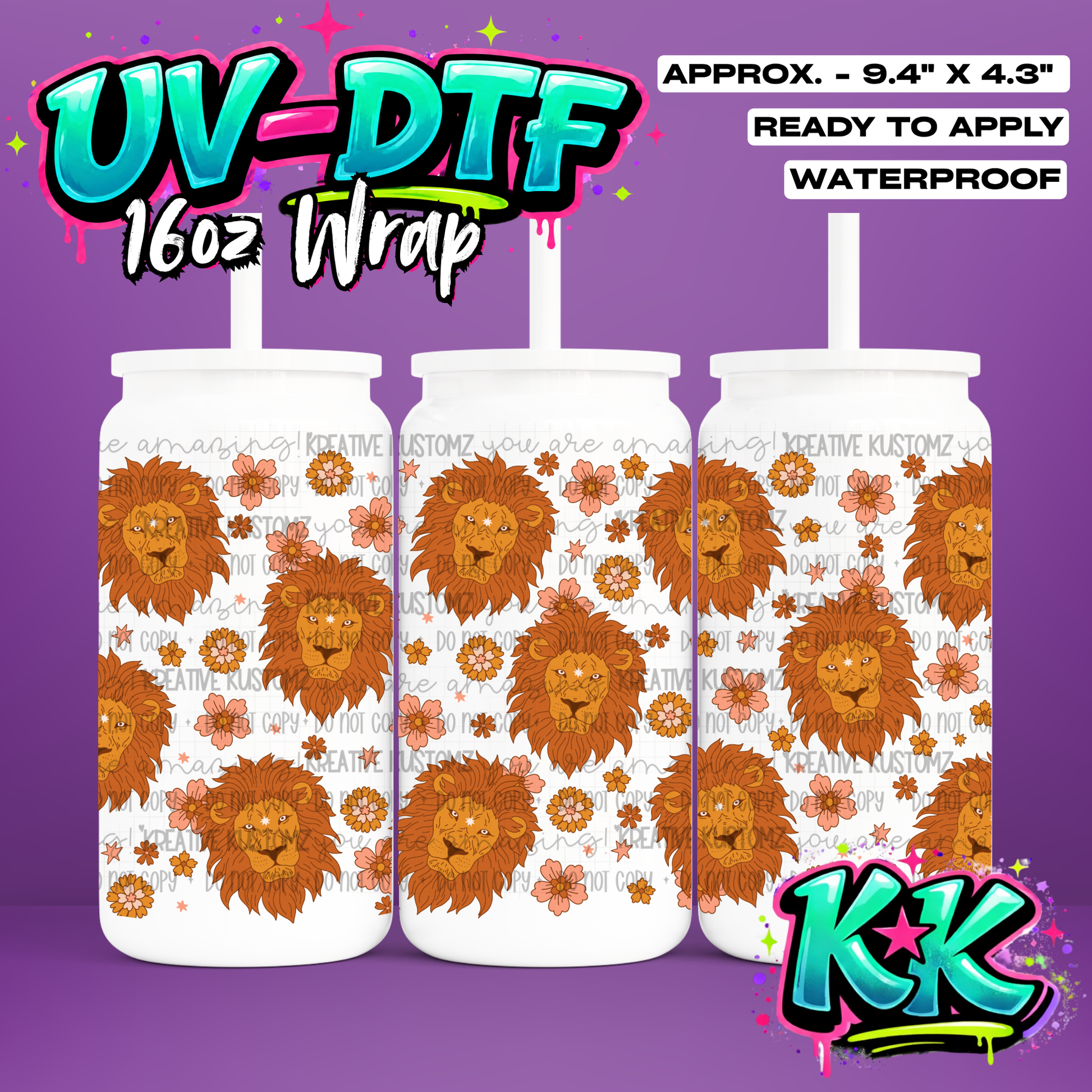 6923 | UV DTF Cup Wrap for 16oz Libbey Glass